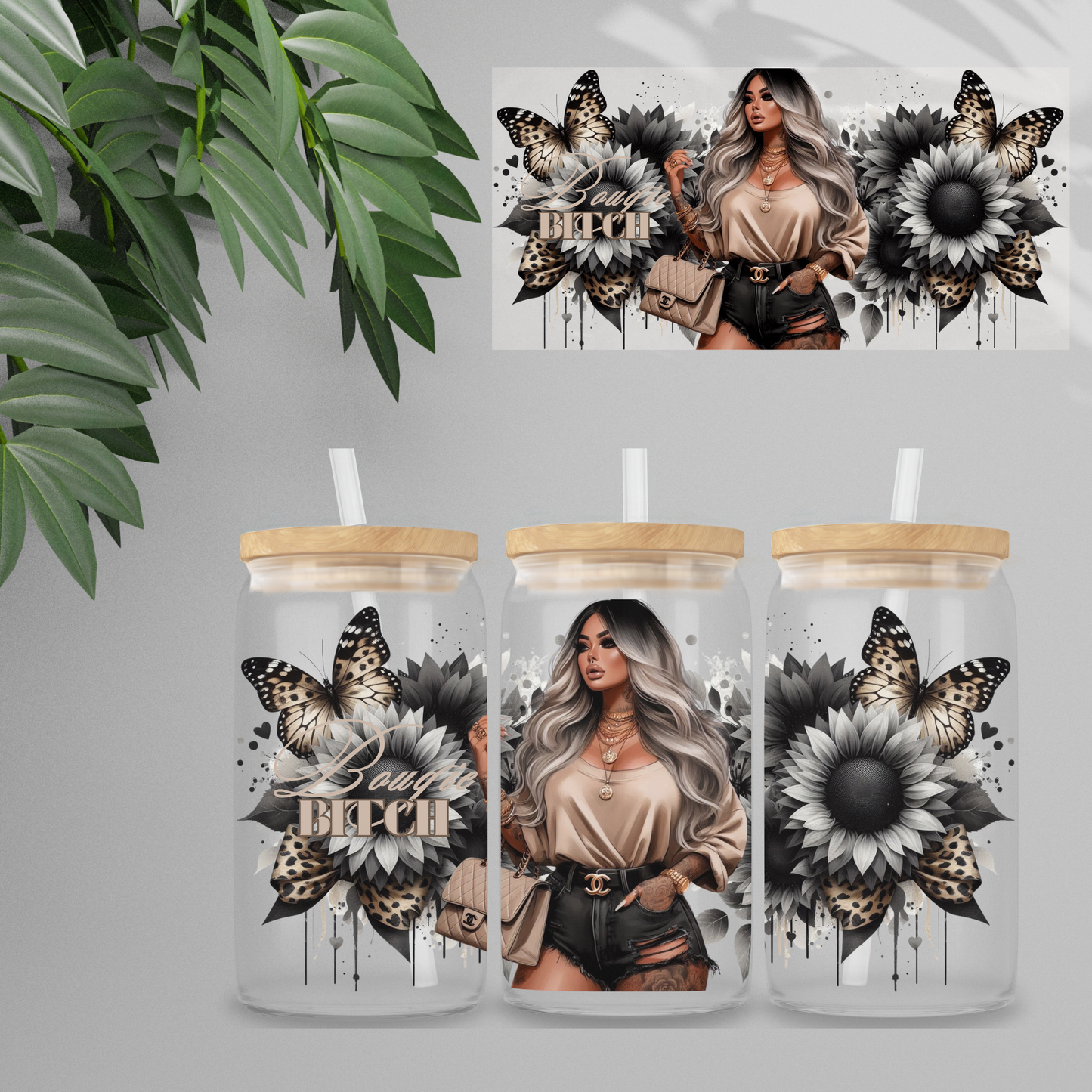 Double Sided UV DTF Wrap 16oz Tumbler Transfer (24cm x 11cm) Design 53