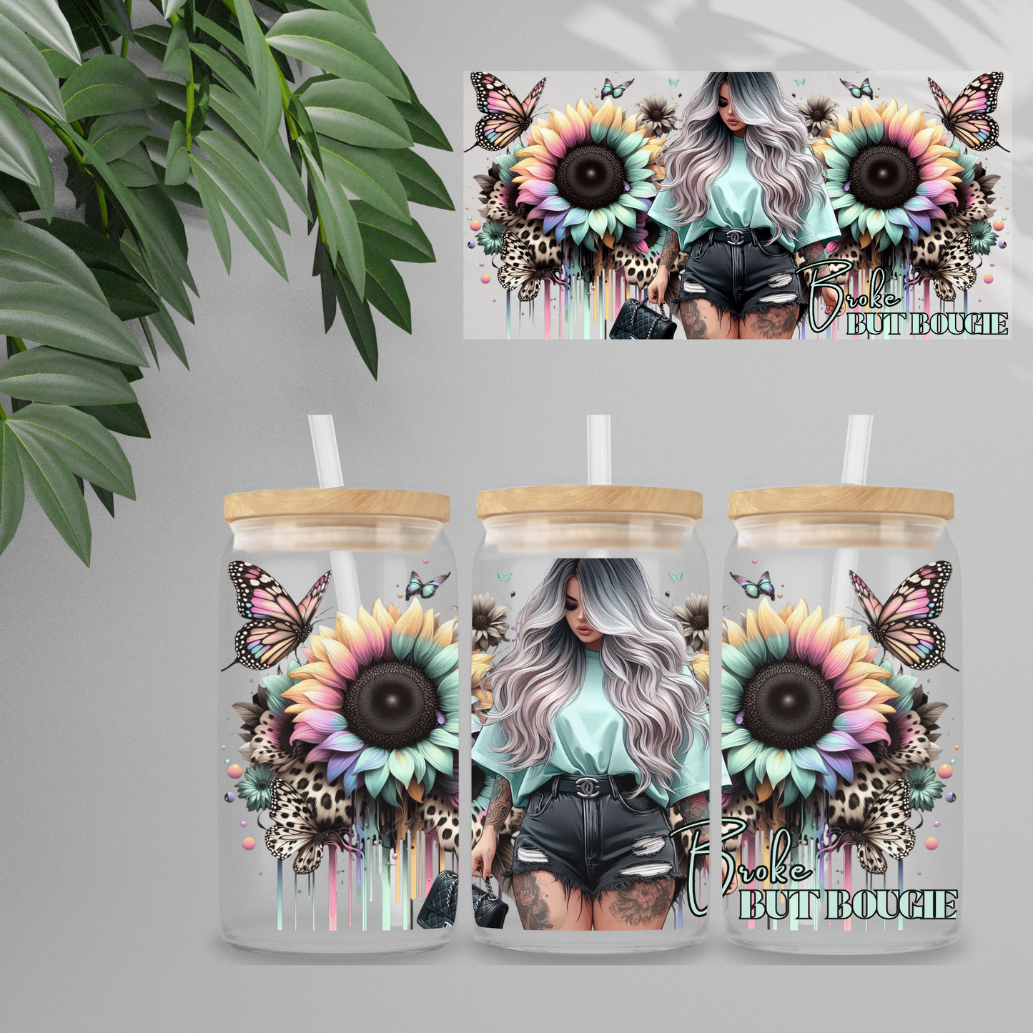Double Sided UV DTF Wrap 16oz Tumbler Transfer (24cm x 11cm) Design 58