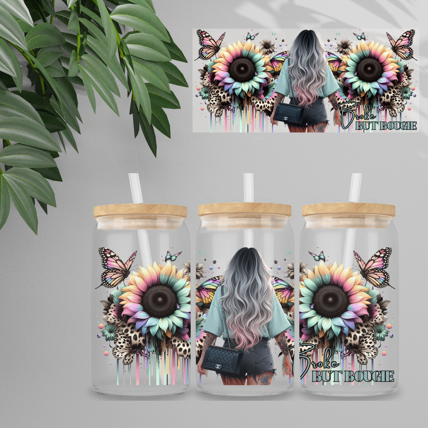 Double Sided UV DTF Wrap 16oz Tumbler Transfer (24cm x 11cm) Design 98