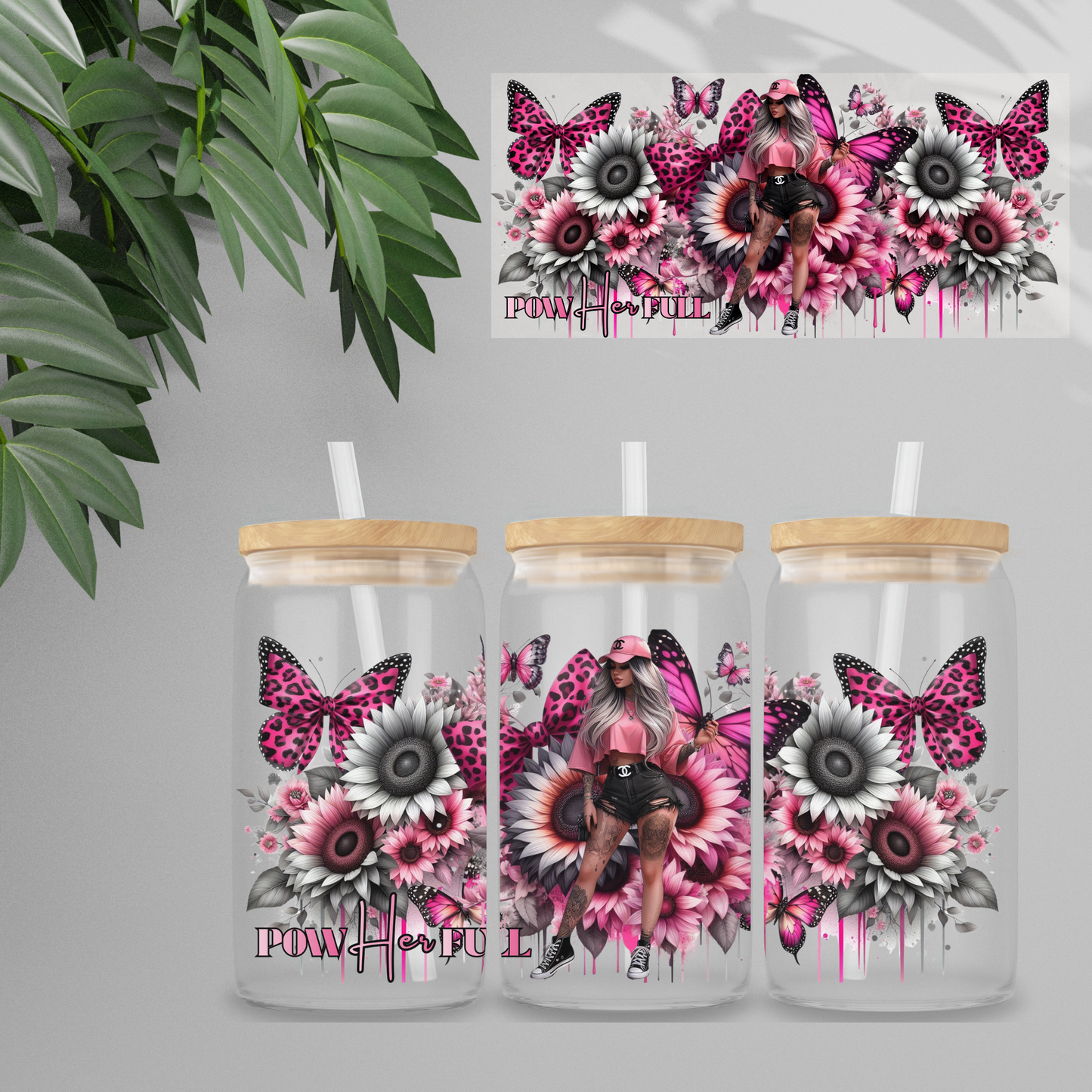 Double Sided UV DTF Wrap 16oz Tumbler Transfer (24cm x 11cm) Design 100