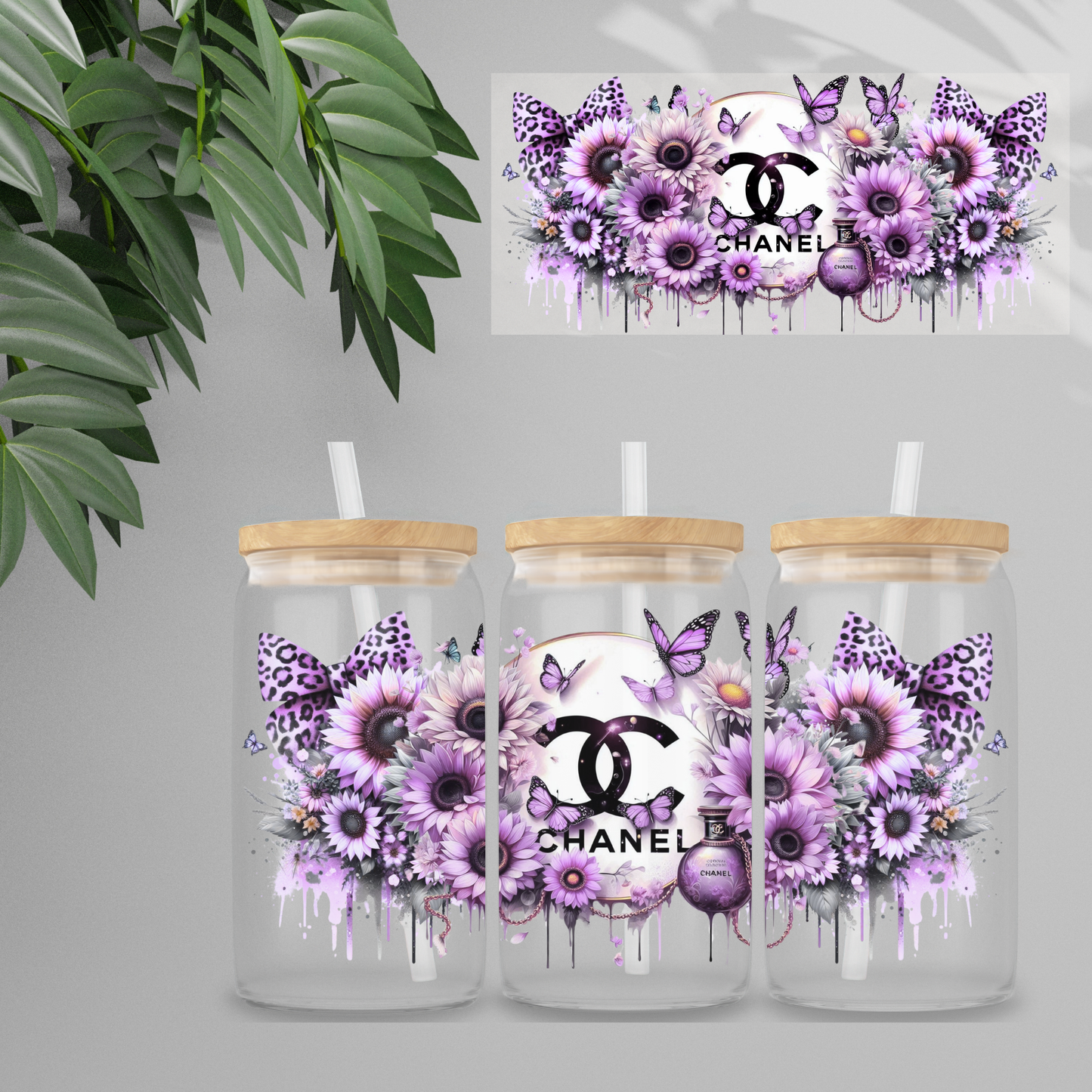 Double Sided UVDTF Wrap | 16oz Tumbler Transfer | 24cm x 11cm | Designer | 12