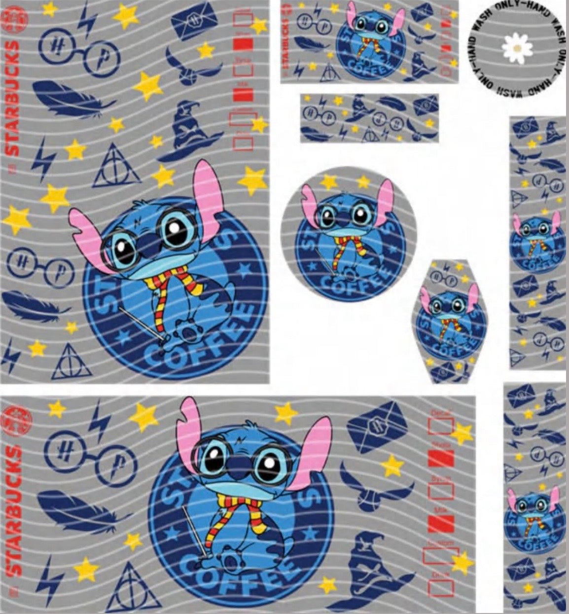 Premium 8-in-1 UVDTF Wraps | Multi Design Transfer Pack | Ready to Apply | Design 54