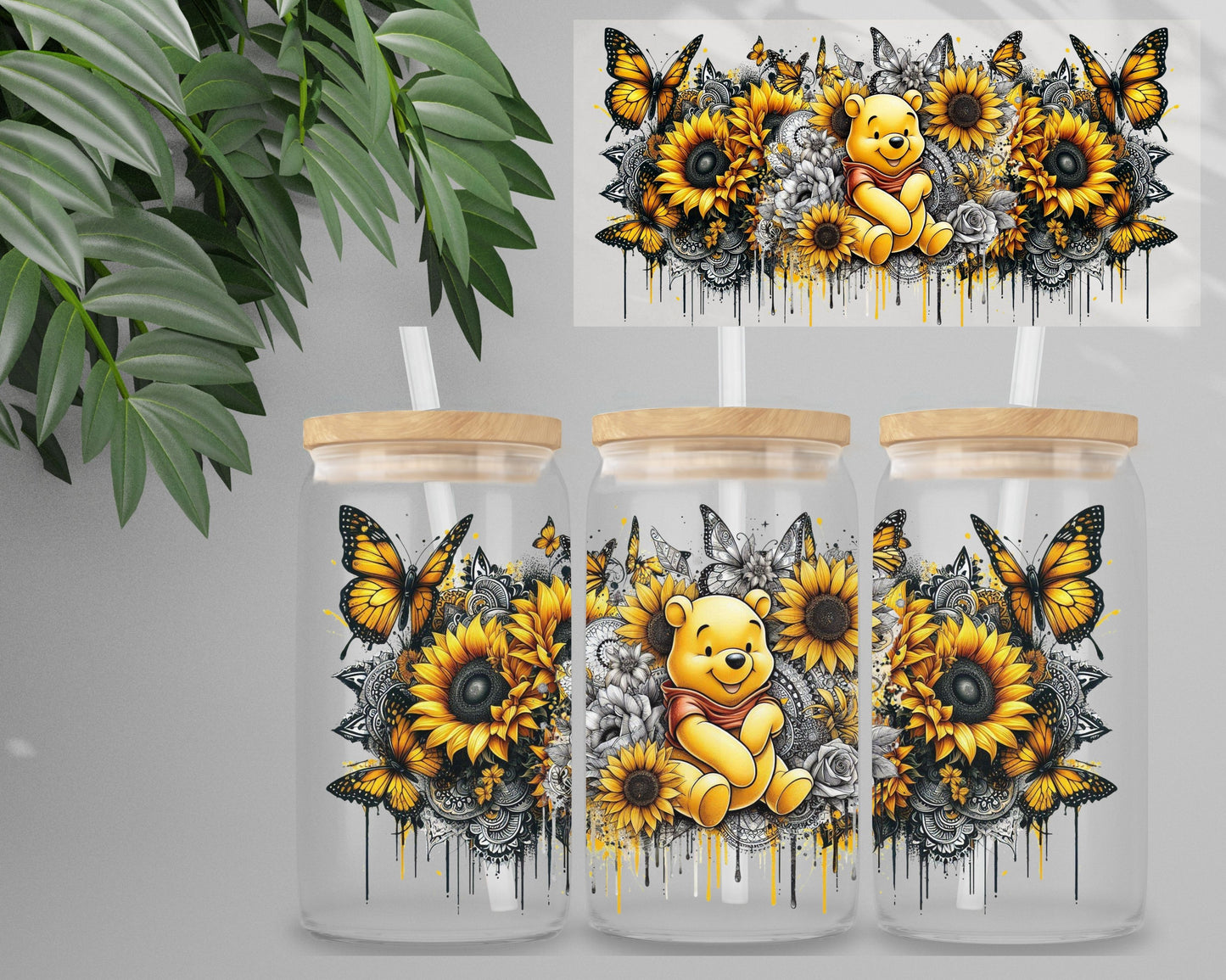 Double Sided UV DTF Wrap 16oz Tumbler Transfer (24cm x 11cm) Design 31