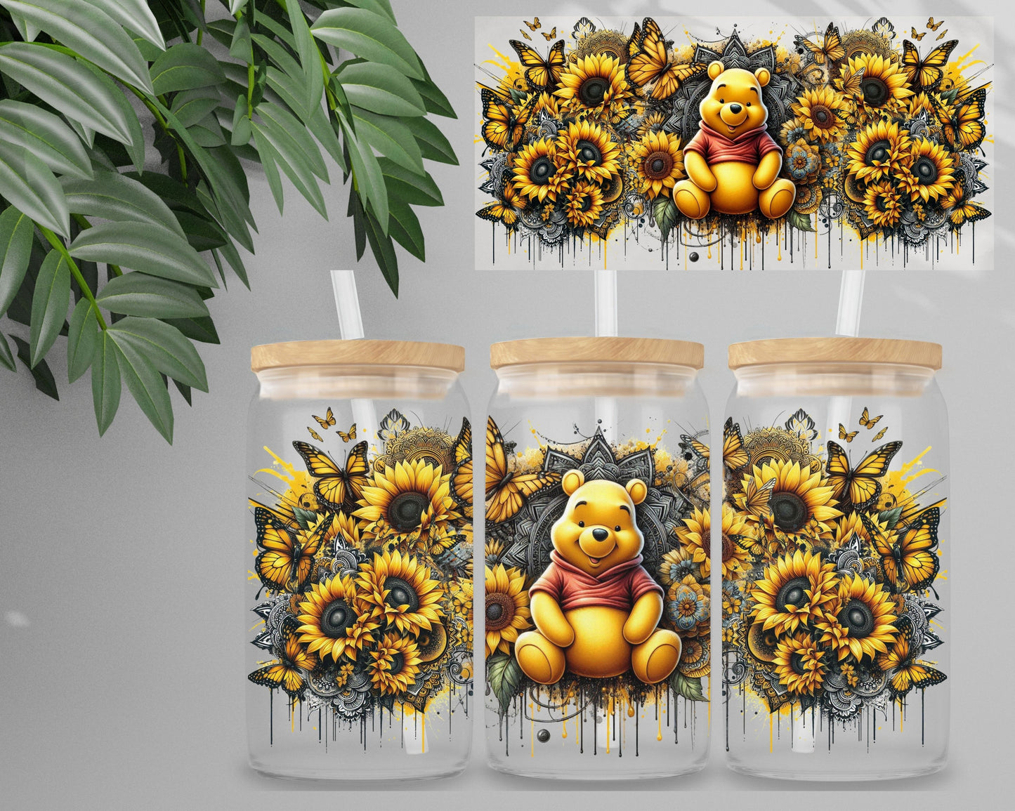 Double Sided UV DTF Wrap 16oz Tumbler Transfer (24cm x 11cm) Design 32