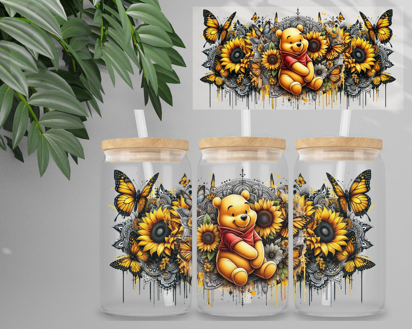 Double Sided UV DTF Wrap 16oz Tumbler Transfer (24cm x 11cm) Design 34