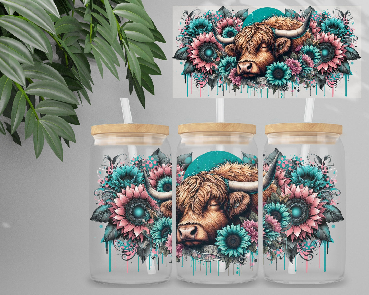 Double Sided UV DTF Wrap 16oz Tumbler Transfer (24cm x 11cm) Design 39