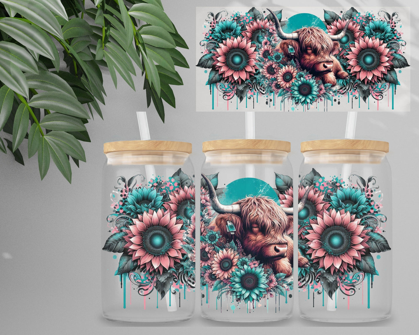 Double Sided UV DTF Wrap 16oz Tumbler Transfer (24cm x 11cm) Design 40