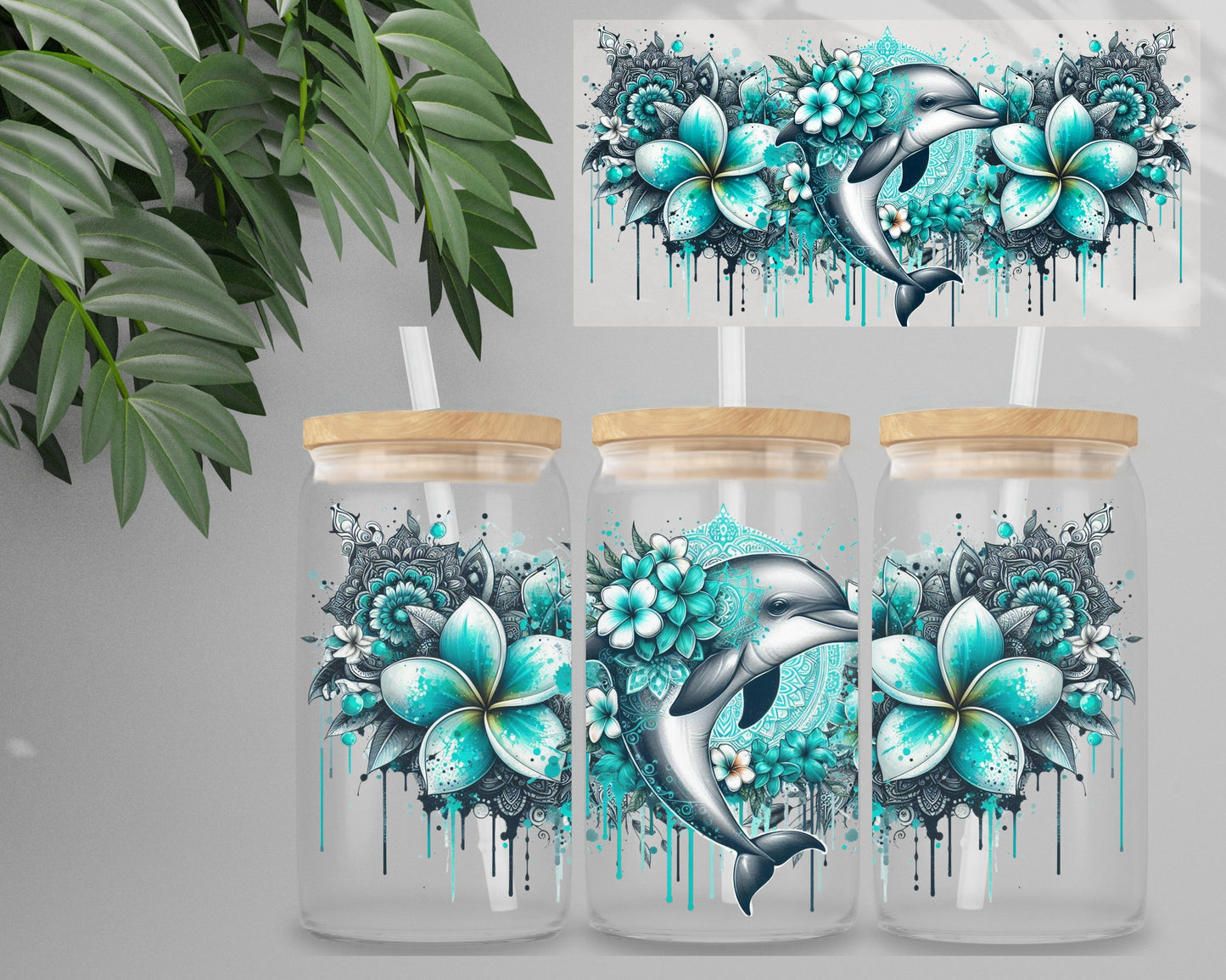 Double Sided UV DTF Wrap 16oz Tumbler Transfer (24cm x 11cm) Design 43