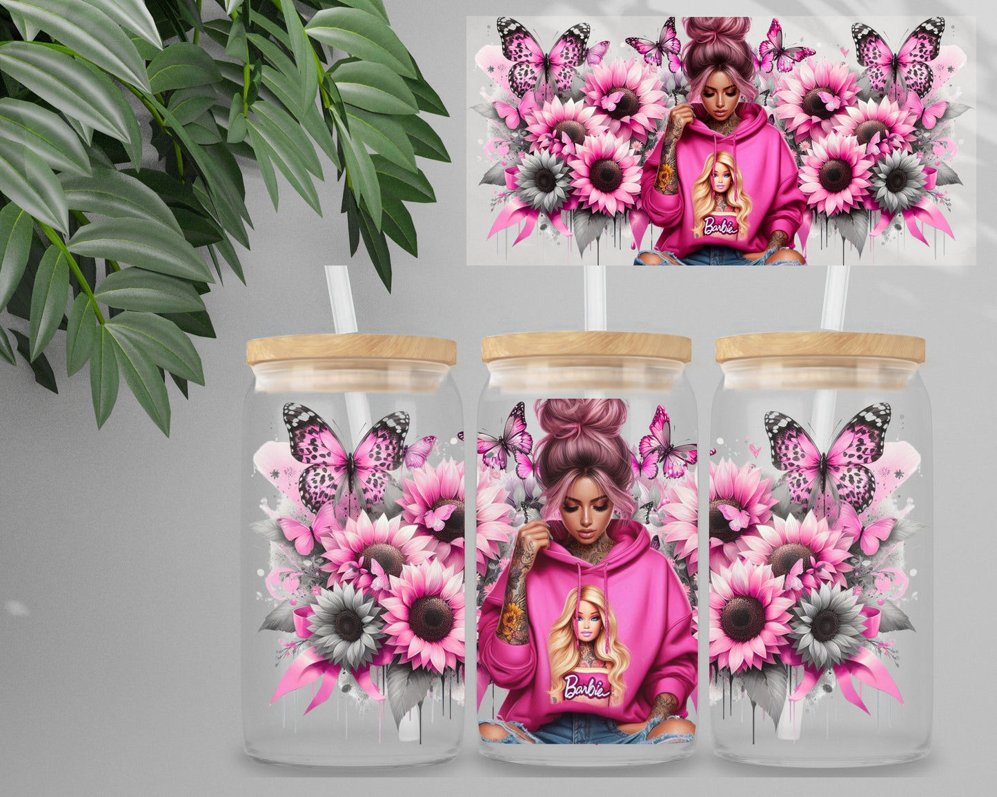 Double Sided UV DTF Wrap 16oz Tumbler Transfer (24cm x 11cm) Design 48