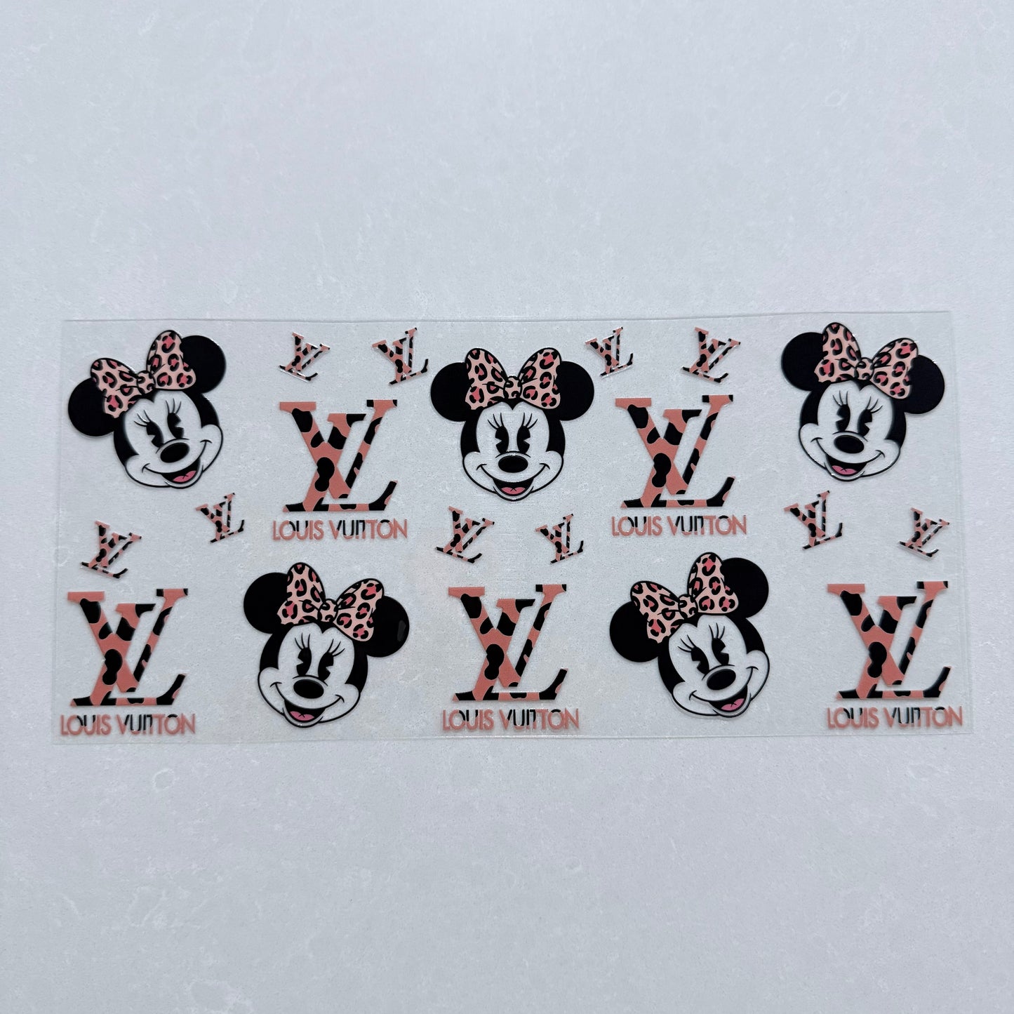 Single Sided UV DTF Wrap 16oz Tumbler Transfer (24cm x 11cm) Mouse leopard Print designer