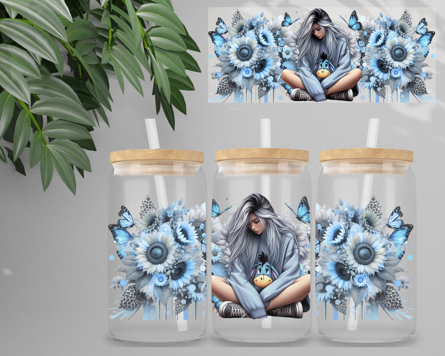 Double Sided UV DTF Wrap 16oz Tumbler Transfer (24cm x 11cm) Design 6