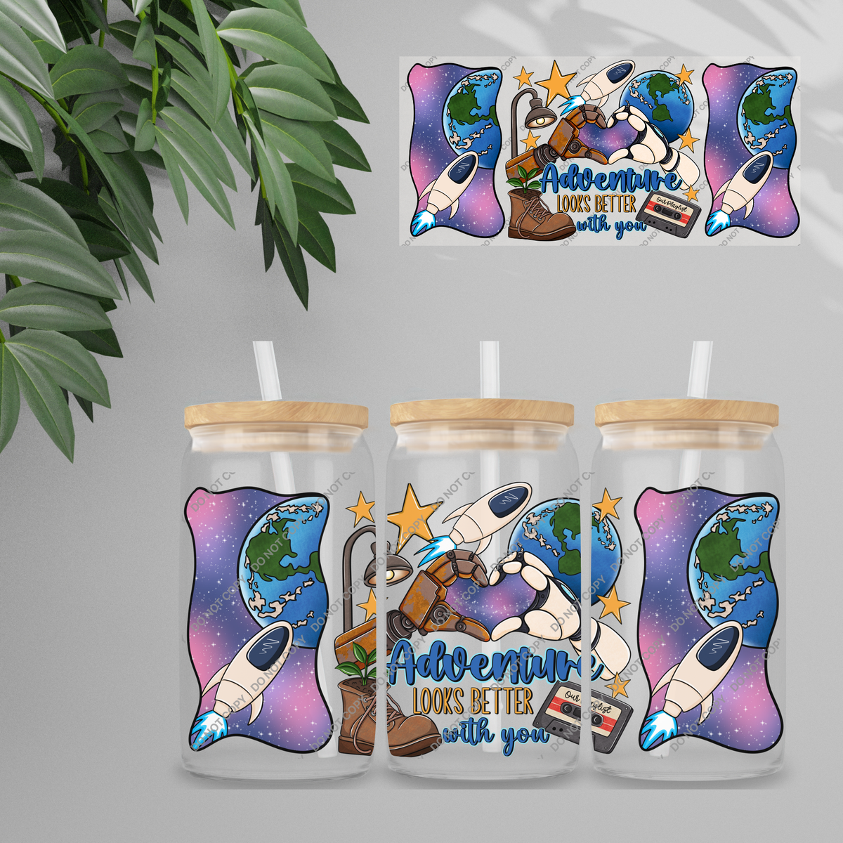 Double Sided UVDTF Wrap | 16oz Tumbler Transfer | 24cm x 11cm | characters 187