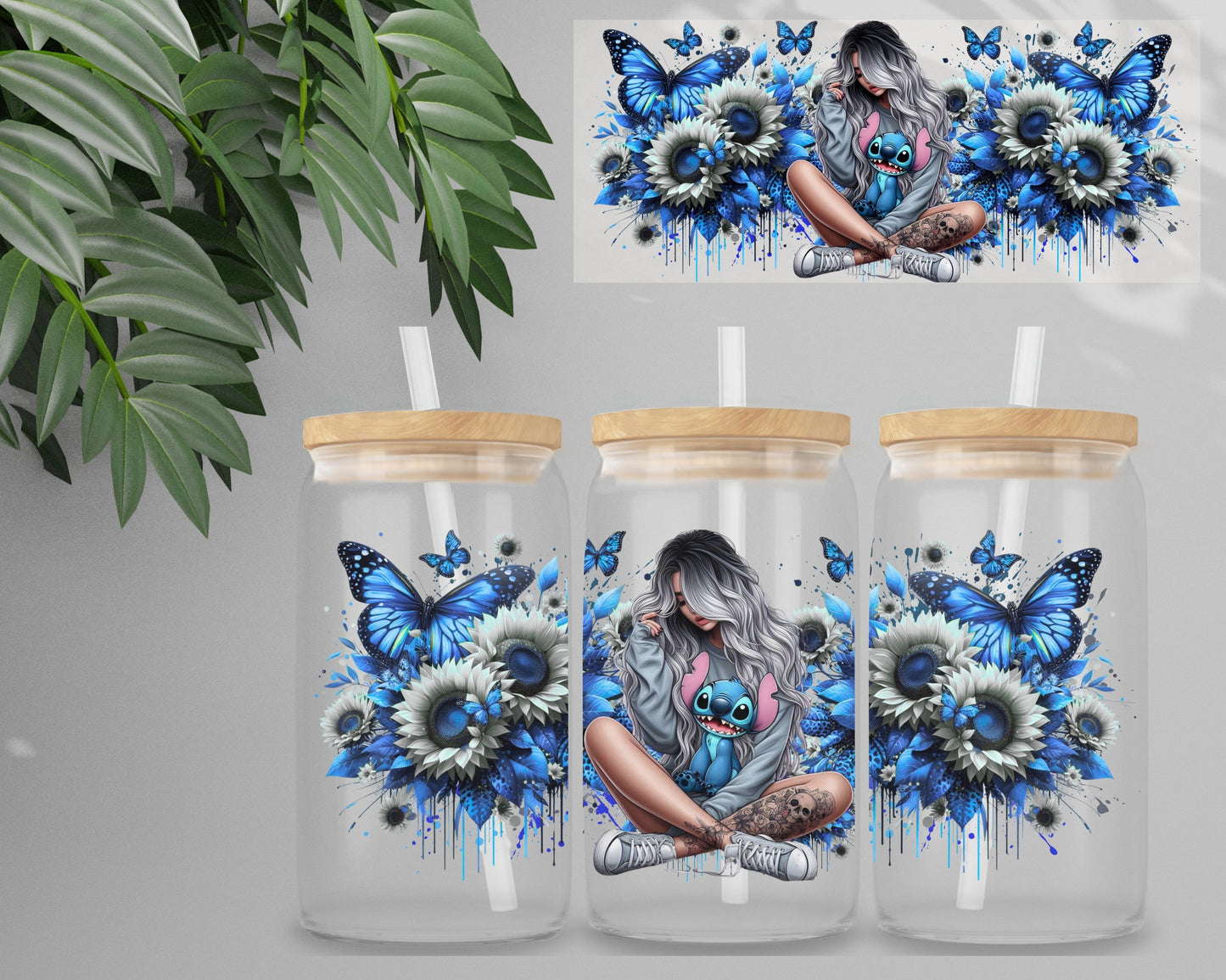Double Sided UV DTF Wrap 16oz Tumbler Transfer (24cm x 11cm) Design 8
