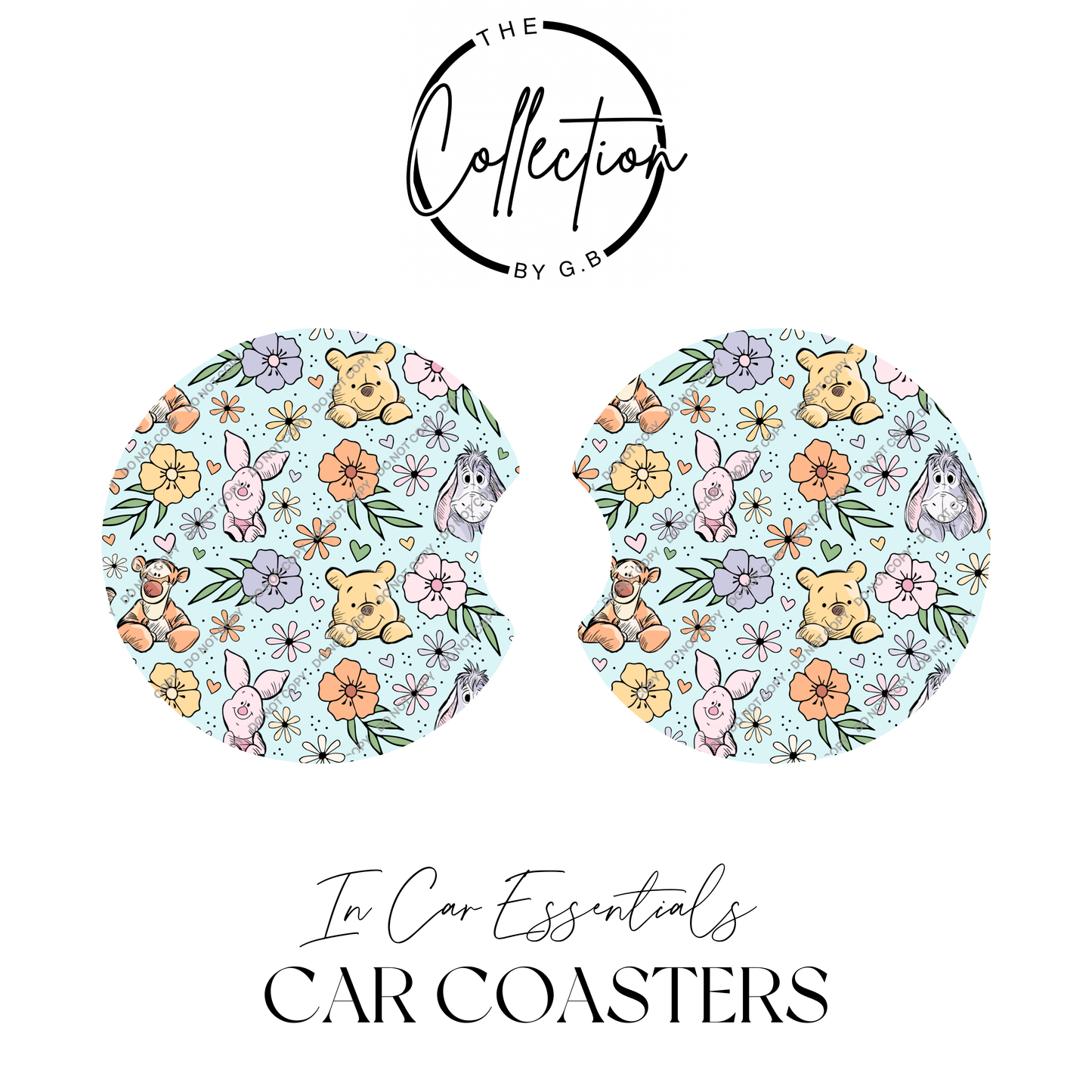 Neoprene Car Coaster Set | Absorbent Cup Holder Protectors | Stylish Car Accessory | Design 65