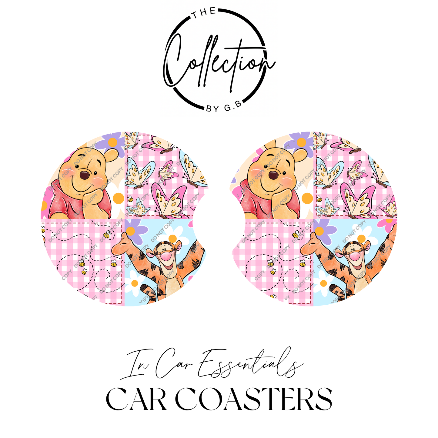 Neoprene Car Coaster Set | Absorbent Cup Holder Protectors | Stylish Car Accessory | Design 69