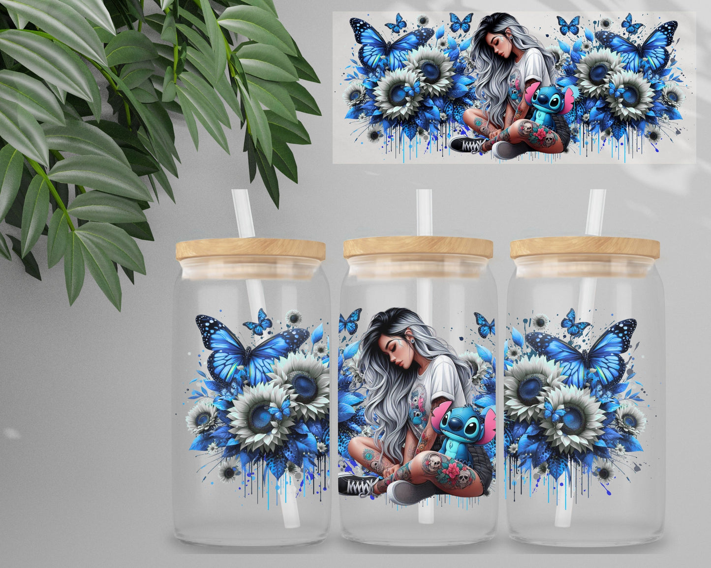 Double Sided UV DTF Wrap 16oz Tumbler Transfer (24cm x 11cm) Design 9