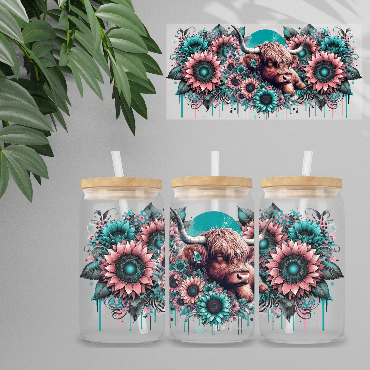 Double Sided UVDTF Wrap | 16oz Tumbler Transfer | 24cm x 11cm | Animals 8