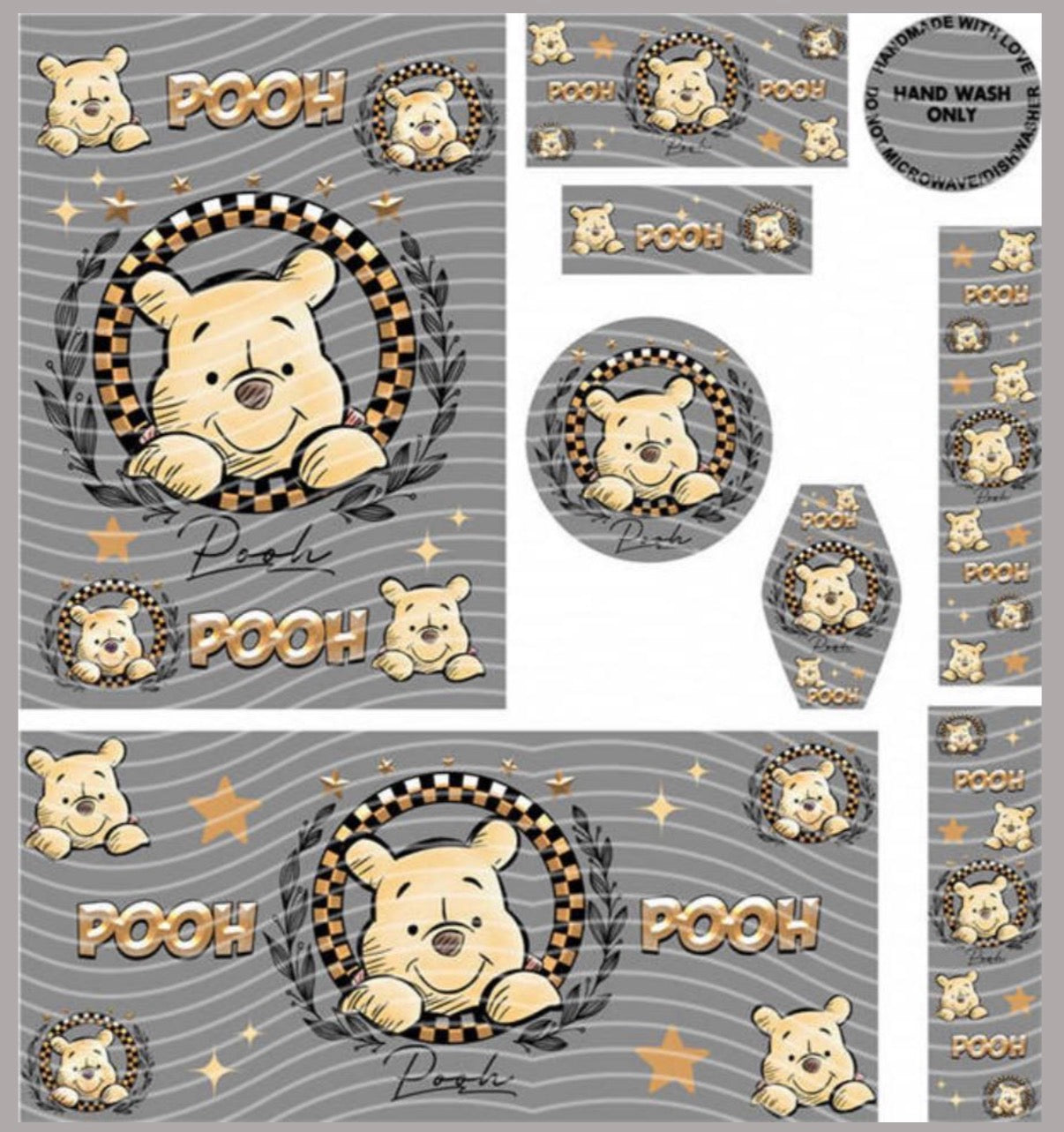 Premium 8-in-1 UVDTF Wraps | Multi Design Transfer Pack | Ready to Apply | Design 34