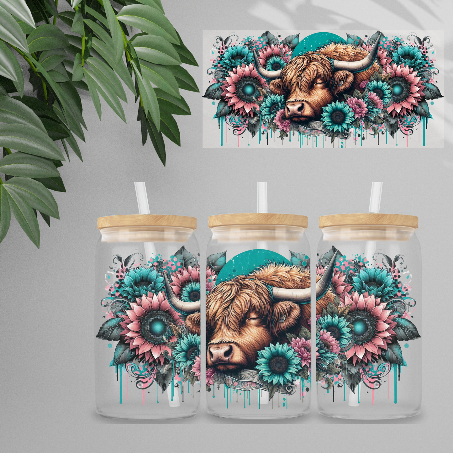 Double Sided UVDTF Wrap | 16oz Tumbler Transfer | 24cm x 11cm | Animals 9