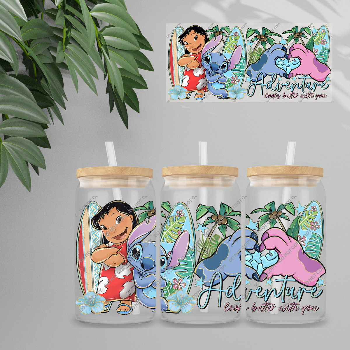 Double Sided UVDTF Wrap | 16oz Tumbler Transfer | 24cm x 11cm | characters 192