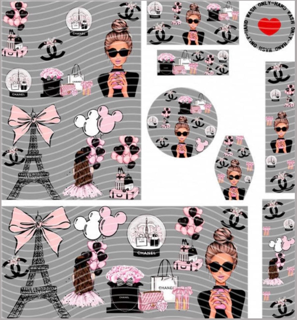 Premium 8-in-1 UVDTF Wraps | Multi Design Transfer Pack | Ready to Apply | Design 85