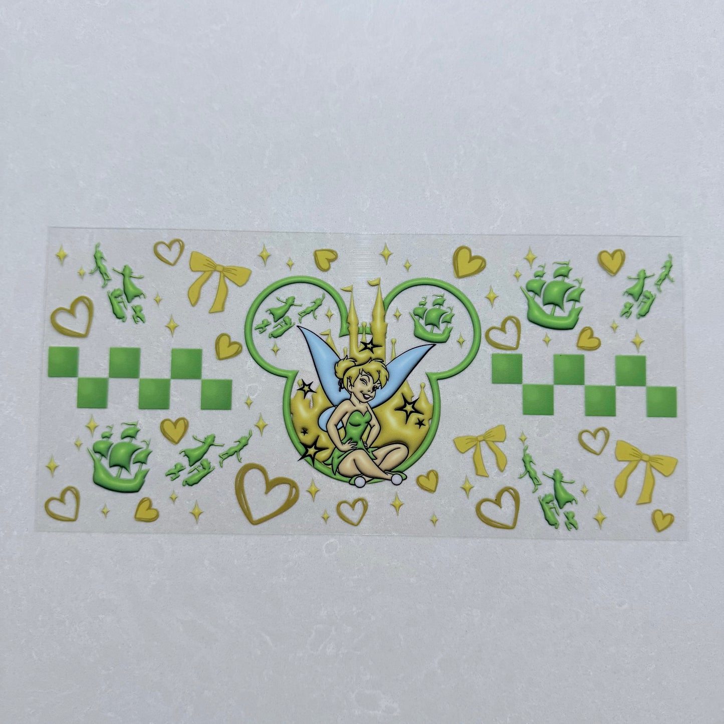 Single Sided UV DTF Wrap 16oz Tumbler Transfer (24cm x 11cm) fairy mouse ears