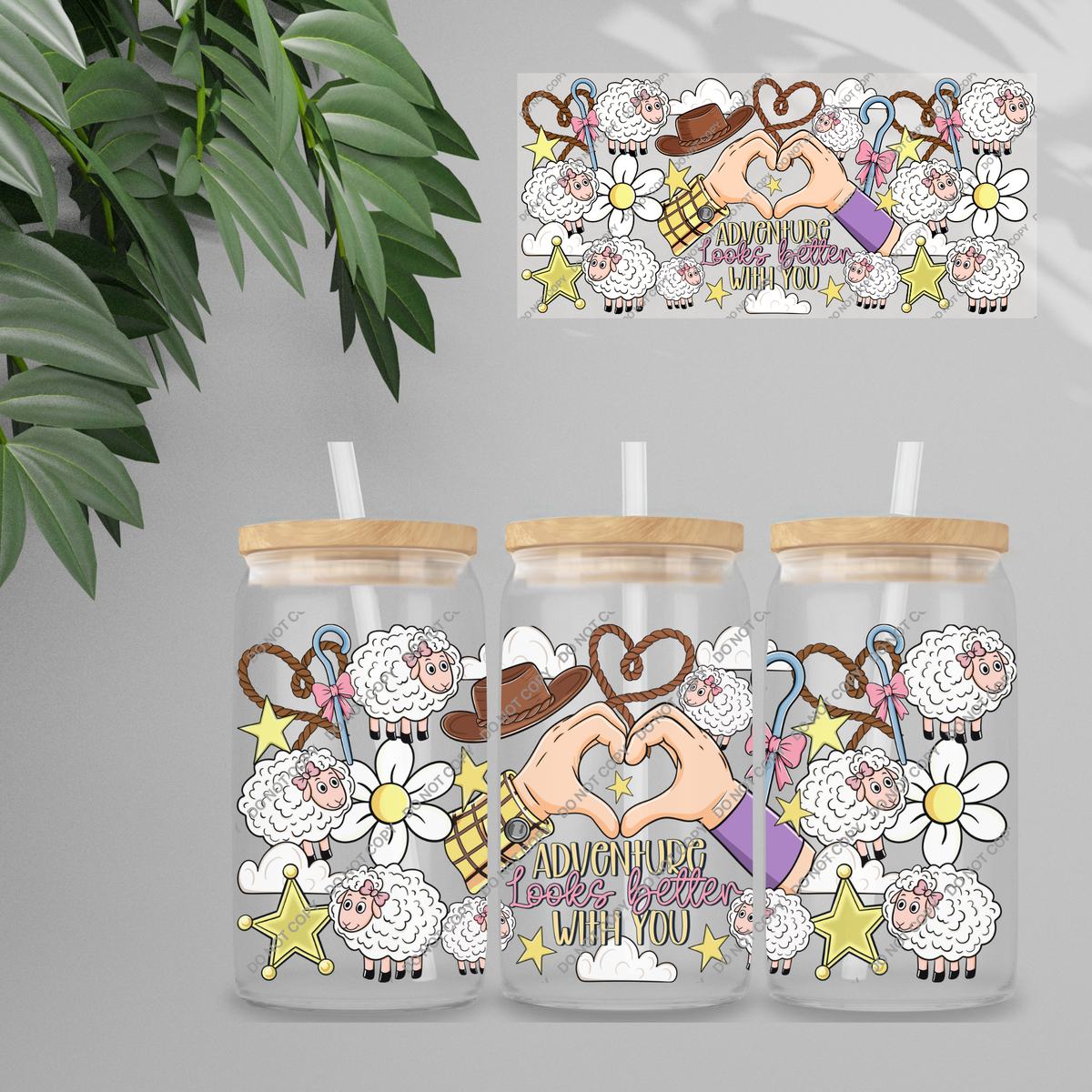 Double Sided UVDTF Wrap | 16oz Tumbler Transfer | 24cm x 11cm | characters 188