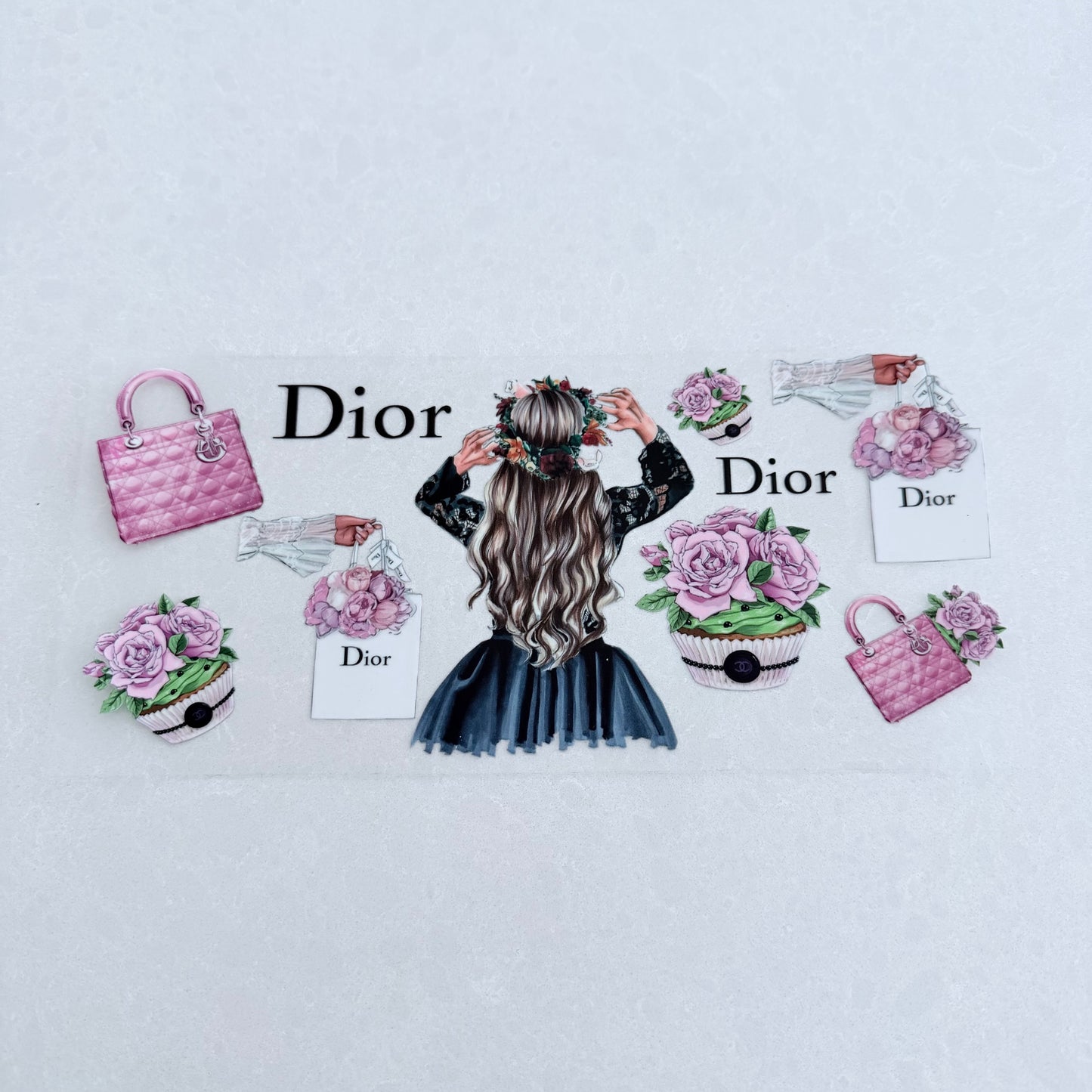 Double Sided UVDTF Wrap | 16oz Tumbler Transfer | 24cm x 11cm | Designer 47