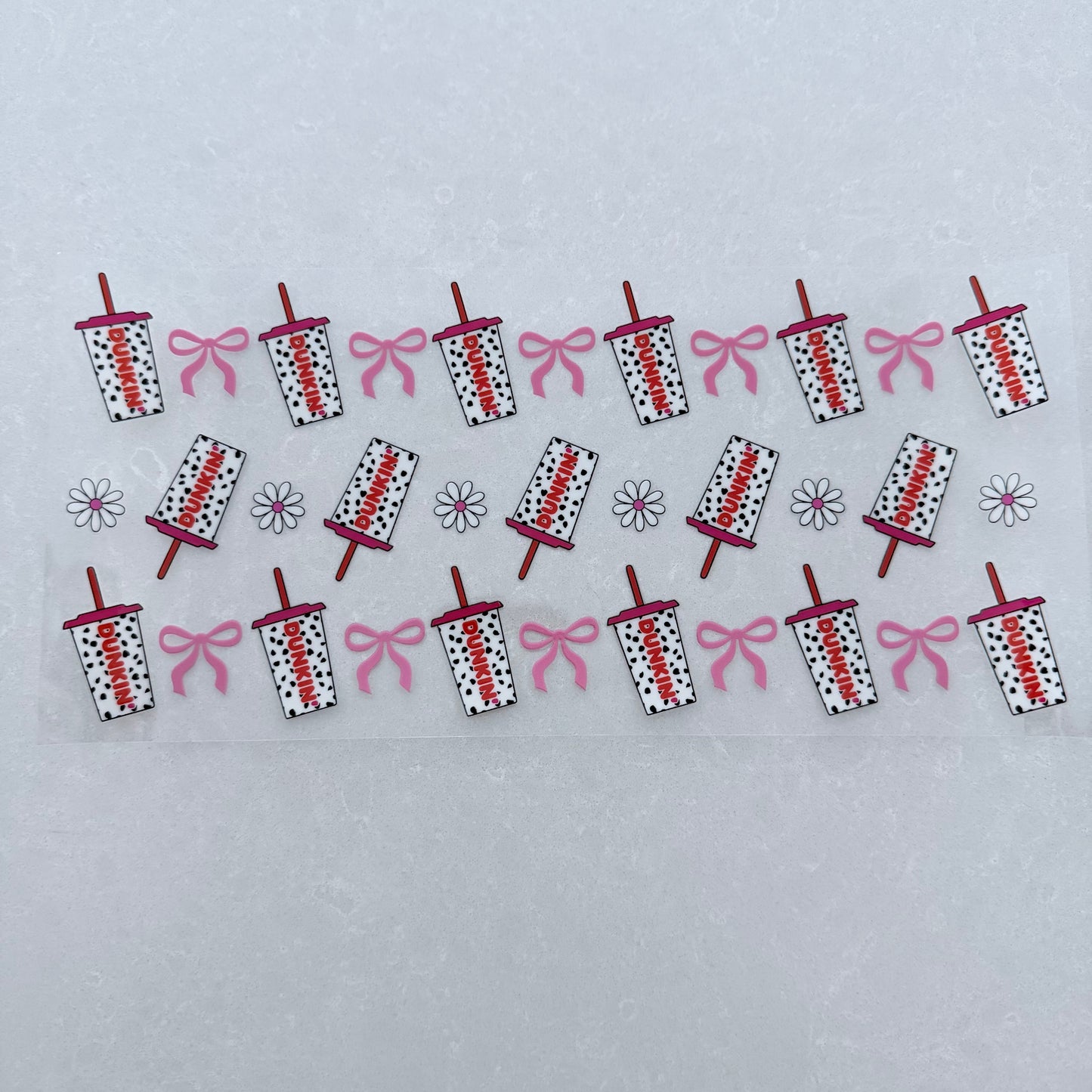 Single Sided UV DTF Wrap 16oz Tumbler Transfer (24cm x 11cm) ice coffee cow print