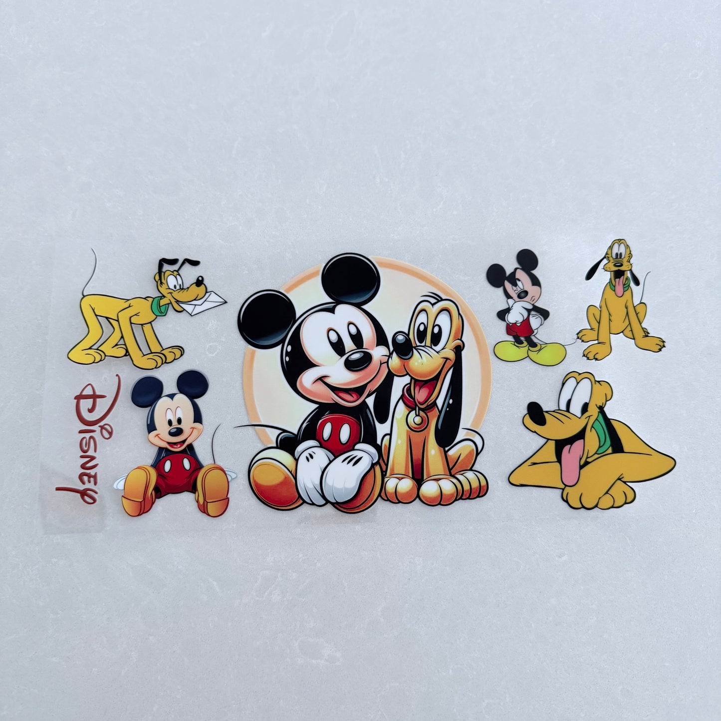 Single Sided UV DTF Wrap 16oz Tumbler Transfer (24cm x 11cm) mouse & orange dog