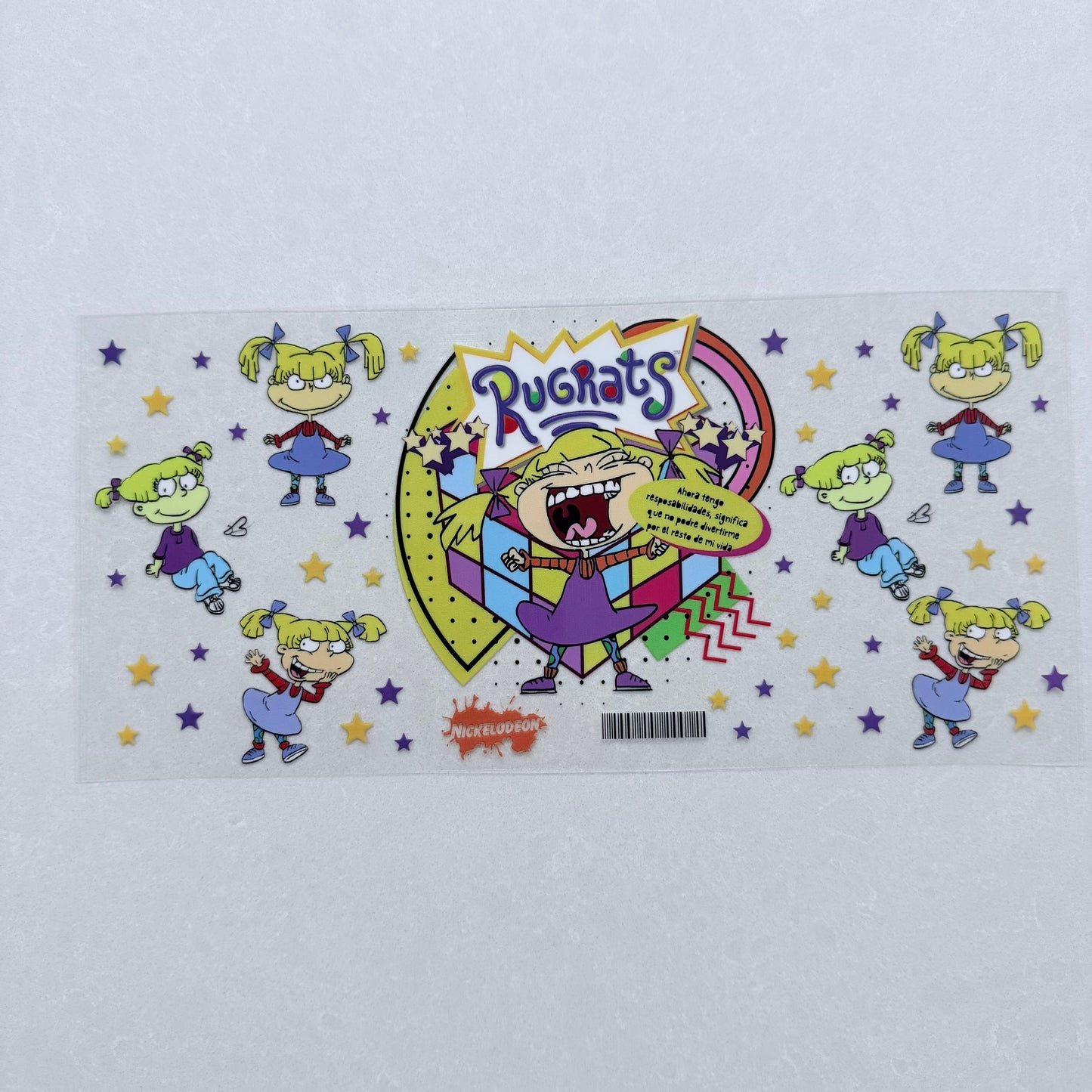 Single Sided UV DTF Wrap 16oz Tumbler Transfer (24cm x 11cm) 90s Angelica