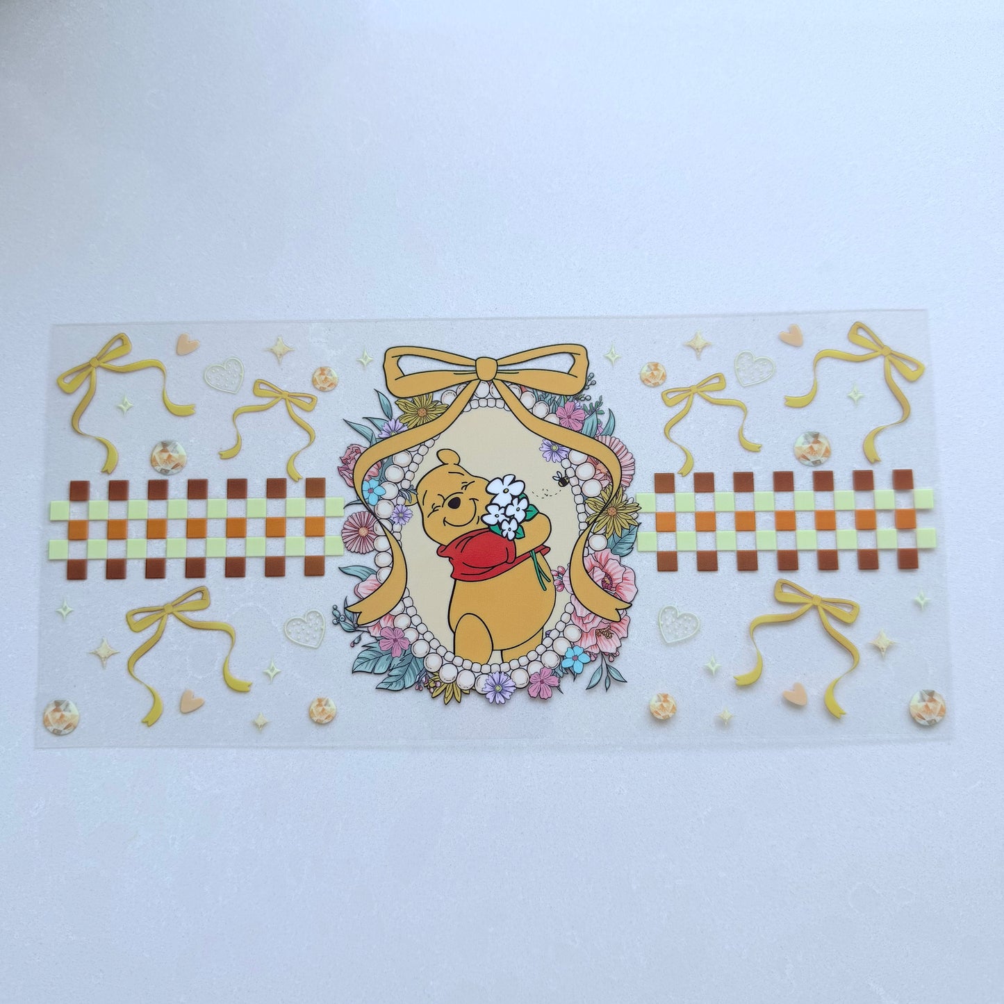 Double Sided UVDTF Wrap | 16oz Tumbler Transfer | 24cm x 11cm | Honey Bear & Friends | 81