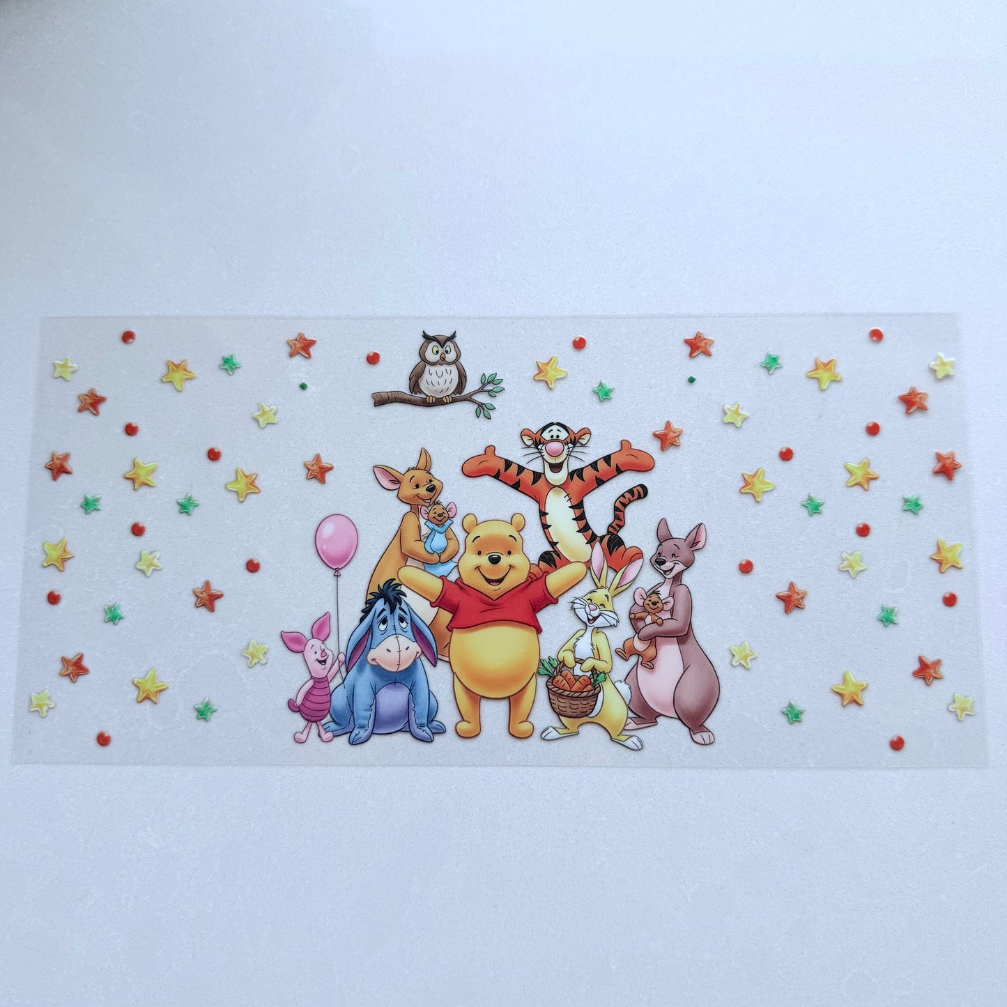 Double Sided UVDTF Wrap | 16oz Tumbler Transfer | 24cm x 11cm | Honey Bear & Friends | 76