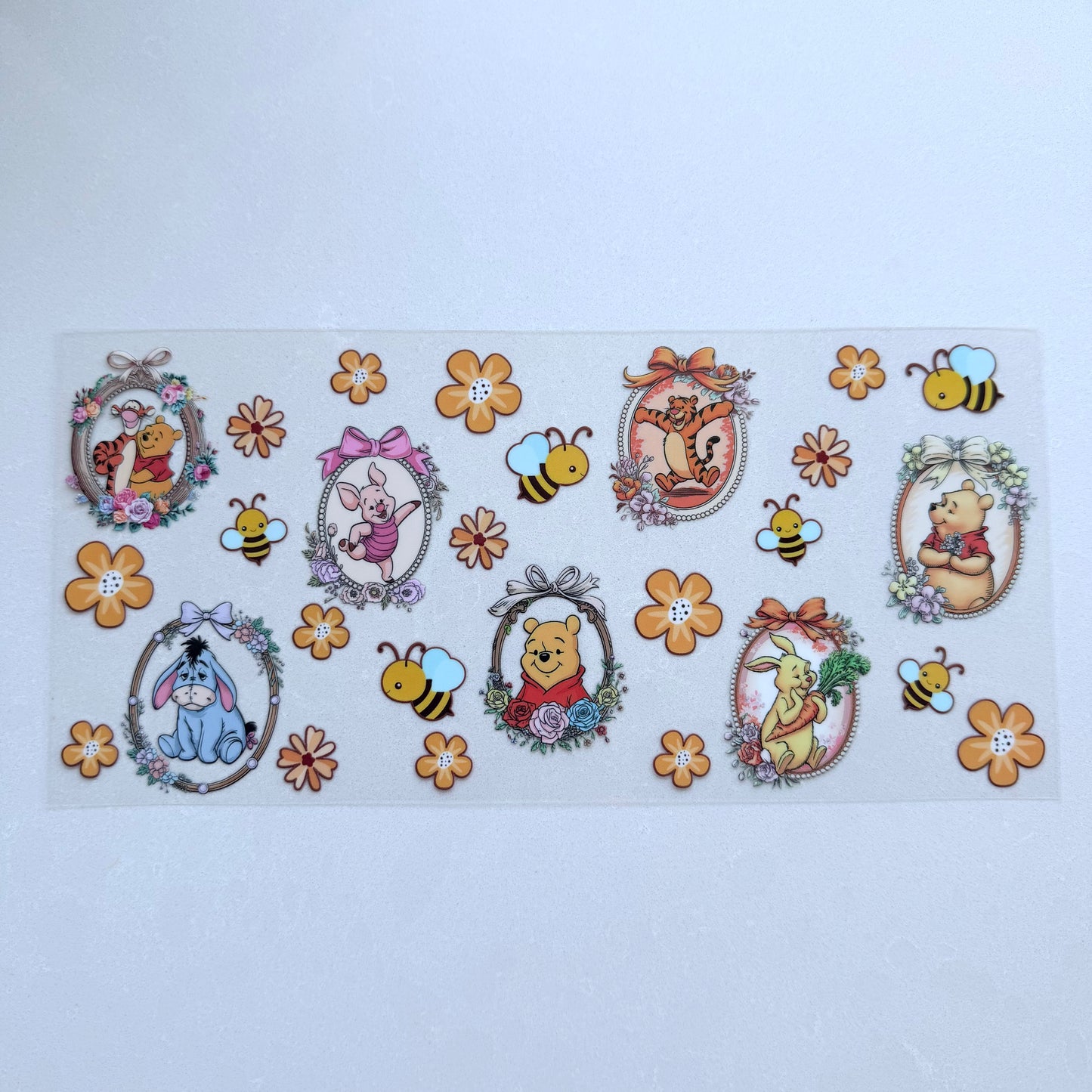 Double Sided UVDTF Wrap | 16oz Tumbler Transfer | 24cm x 11cm | Honey Bear & Friends | 83
