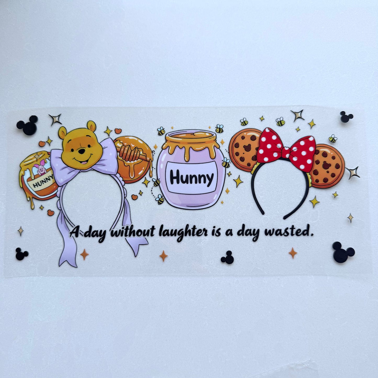 Double Sided UVDTF Wrap | 16oz Tumbler Transfer | 24cm x 11cm | Honey Bear & Friends | 73