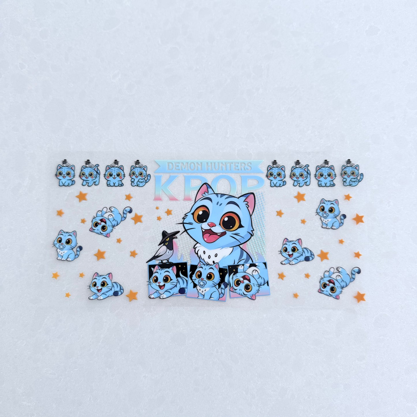 Double Sided UV DTF Wrap 16oz Tumbler Transfer (24cm x 11cm) Demon Hunters