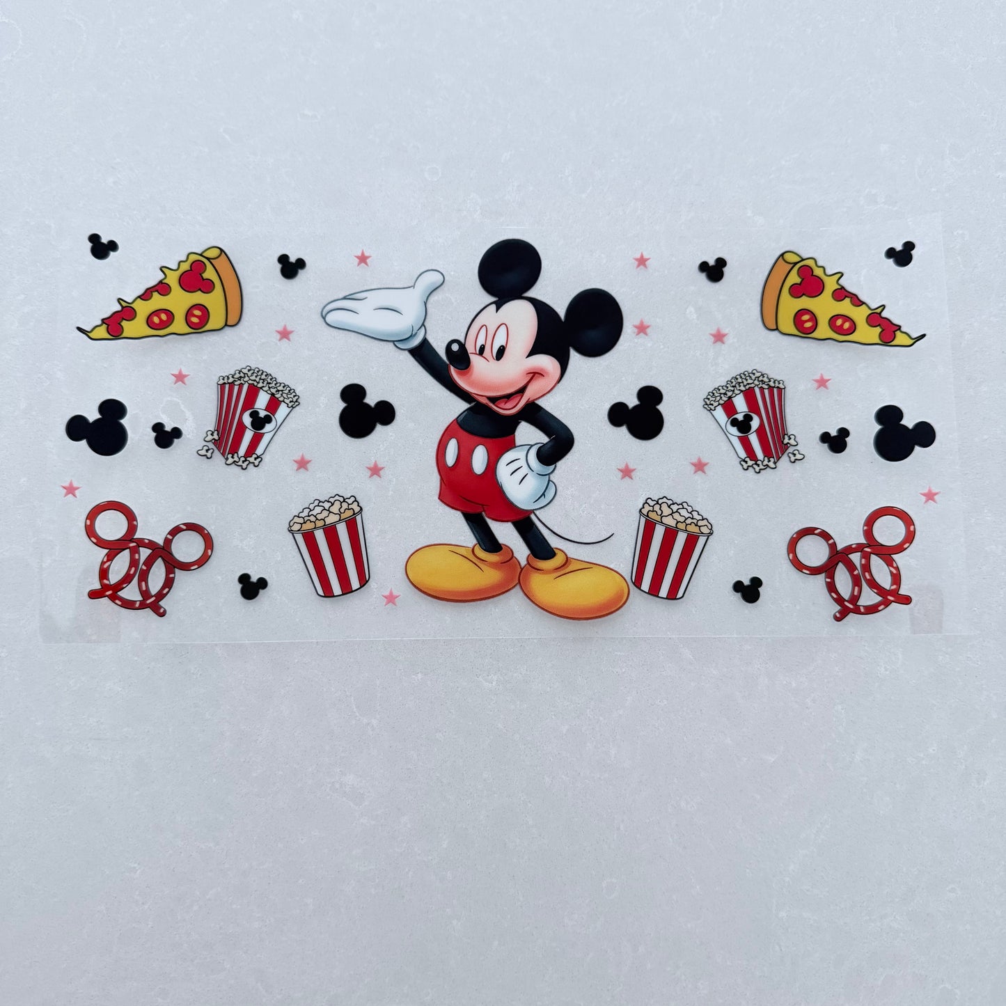 Single Sided UV DTF Wrap 16oz Tumbler Transfer (24cm x 11cm) mouse movie snacks