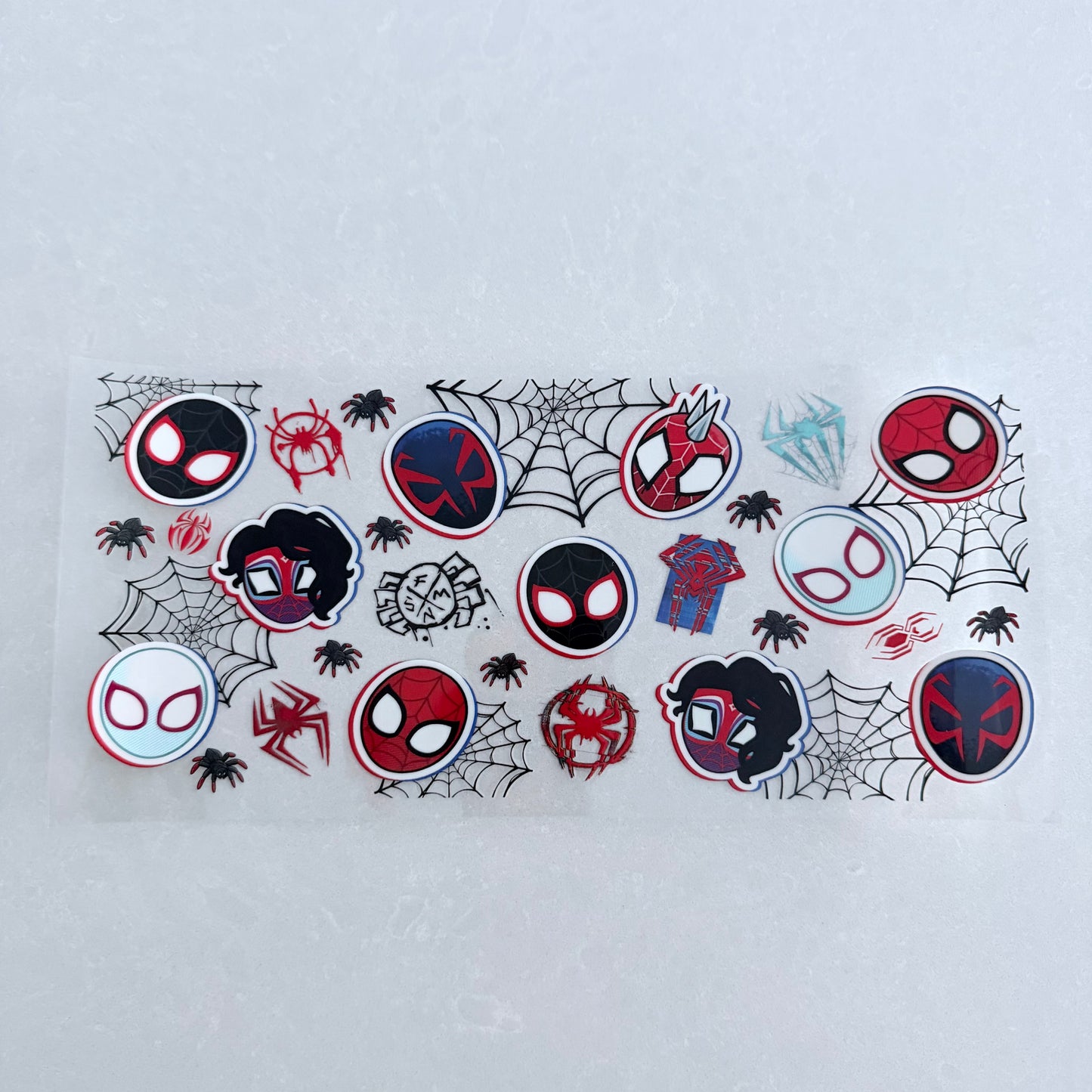 Single Sided UV DTF Wrap 16oz Tumbler Transfer (24cm x 11cm) spider mask man