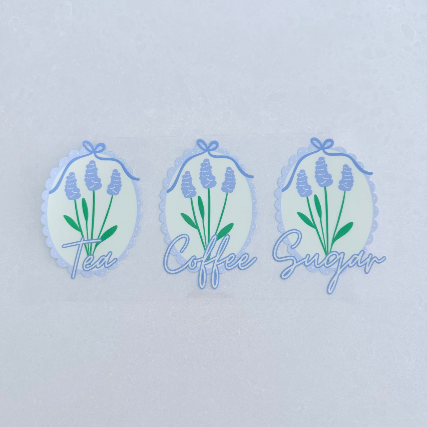 Tea, Coffee & Sugar Canister | UVDTF Wrap Set | Design 8