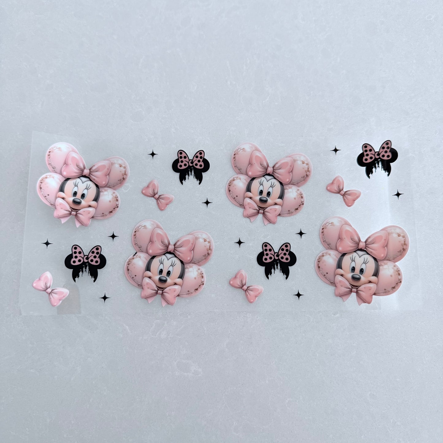 Single Sided UV DTF Wrap 16oz Tumbler Transfer (24cm x 11cm) mouse pink bow castle