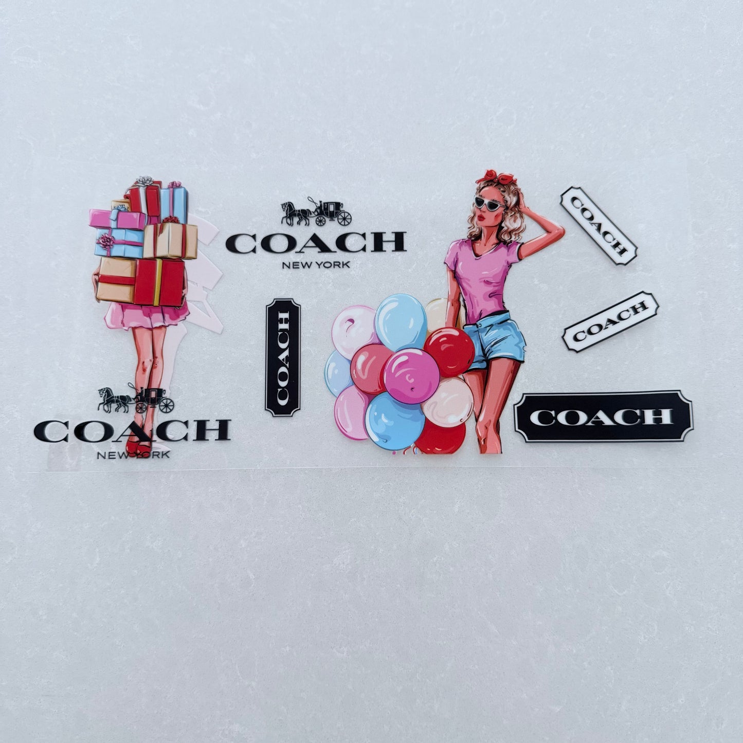 Single Sided UV DTF Wrap 16oz Tumbler Transfer (24cm x 11cm) designer 1 ballon’s