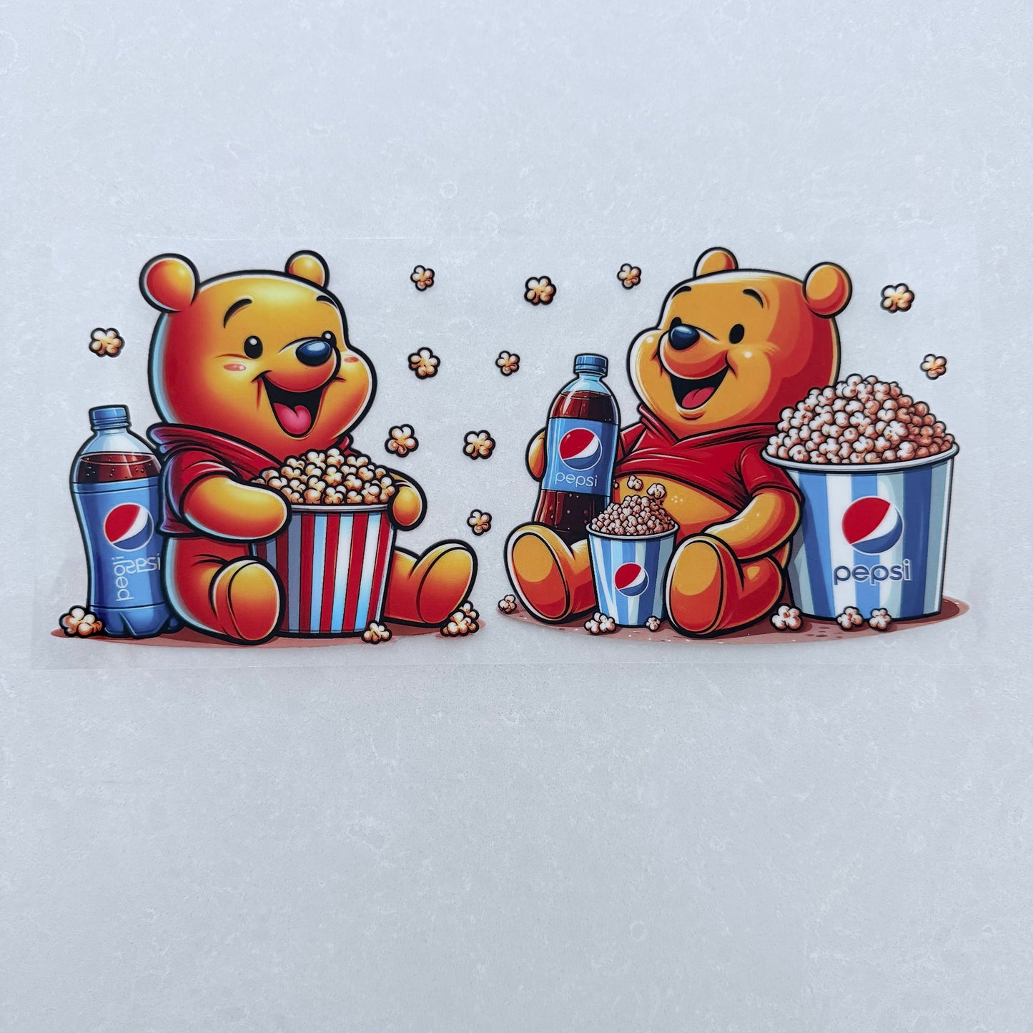 Single Sided UV DTF Wrap 16oz Tumbler Transfer (24cm x 11cm) honey bear double popcorn