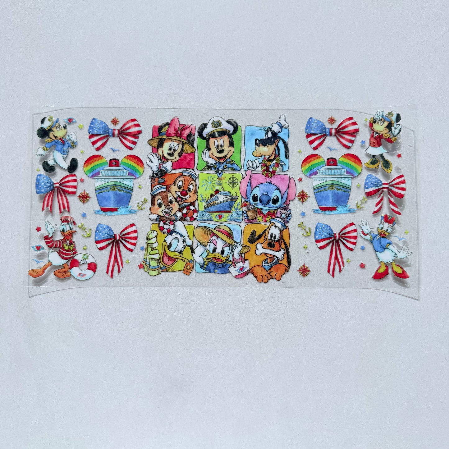 Single Sided UV DTF Wrap 16oz Tumbler Transfer (24cm x 11cm) mouse & friends Cruiseship