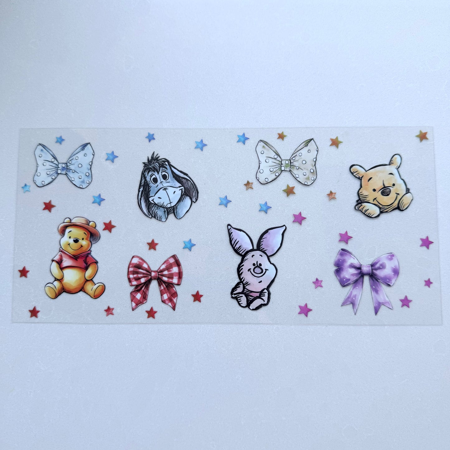 Double Sided UVDTF Wrap | 16oz Tumbler Transfer | 24cm x 11cm | Honey Bear & Friends | 72