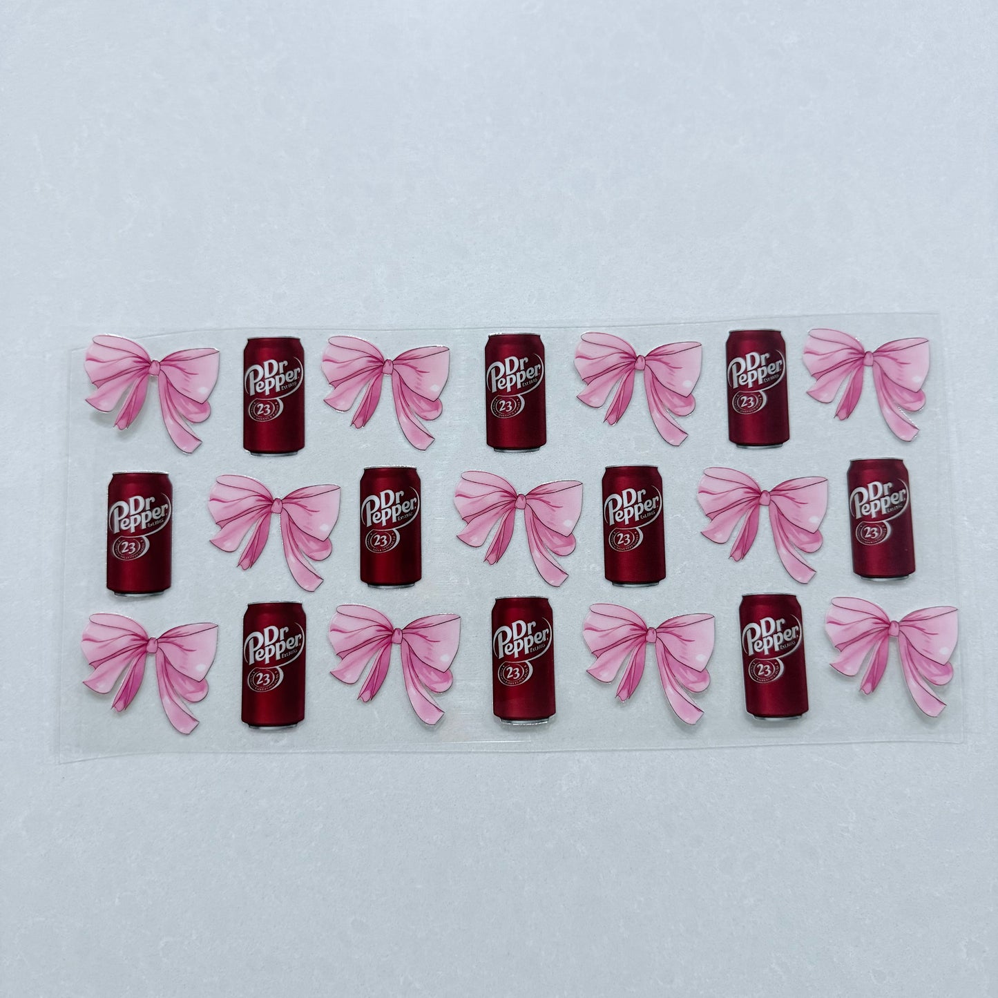 Single Sided UV DTF Wrap 16oz Tumbler Transfer (24cm x 11cm) dr p bows