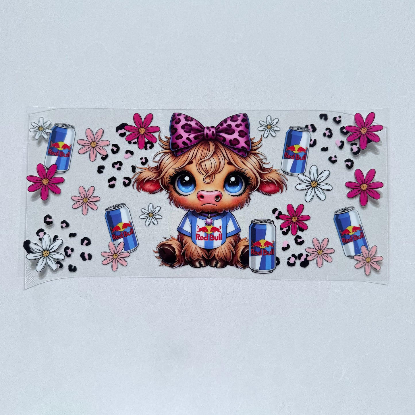 Single Sided UV DTF Wrap 16oz Tumbler Transfer (24cm x 11cm) highland cow Rbull