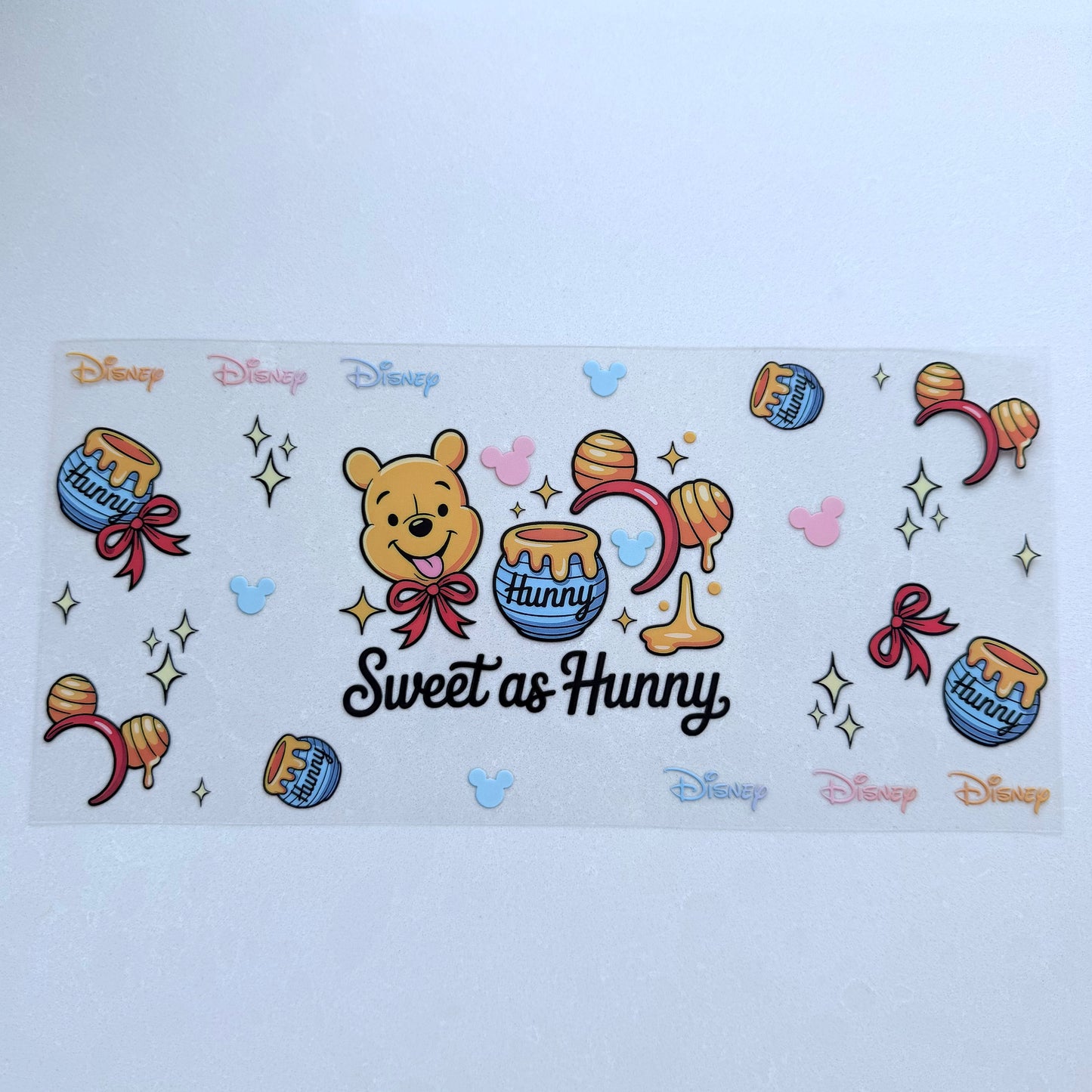 Double Sided UVDTF Wrap | 16oz Tumbler Transfer | 24cm x 11cm | Honey Bear & Friends | 75