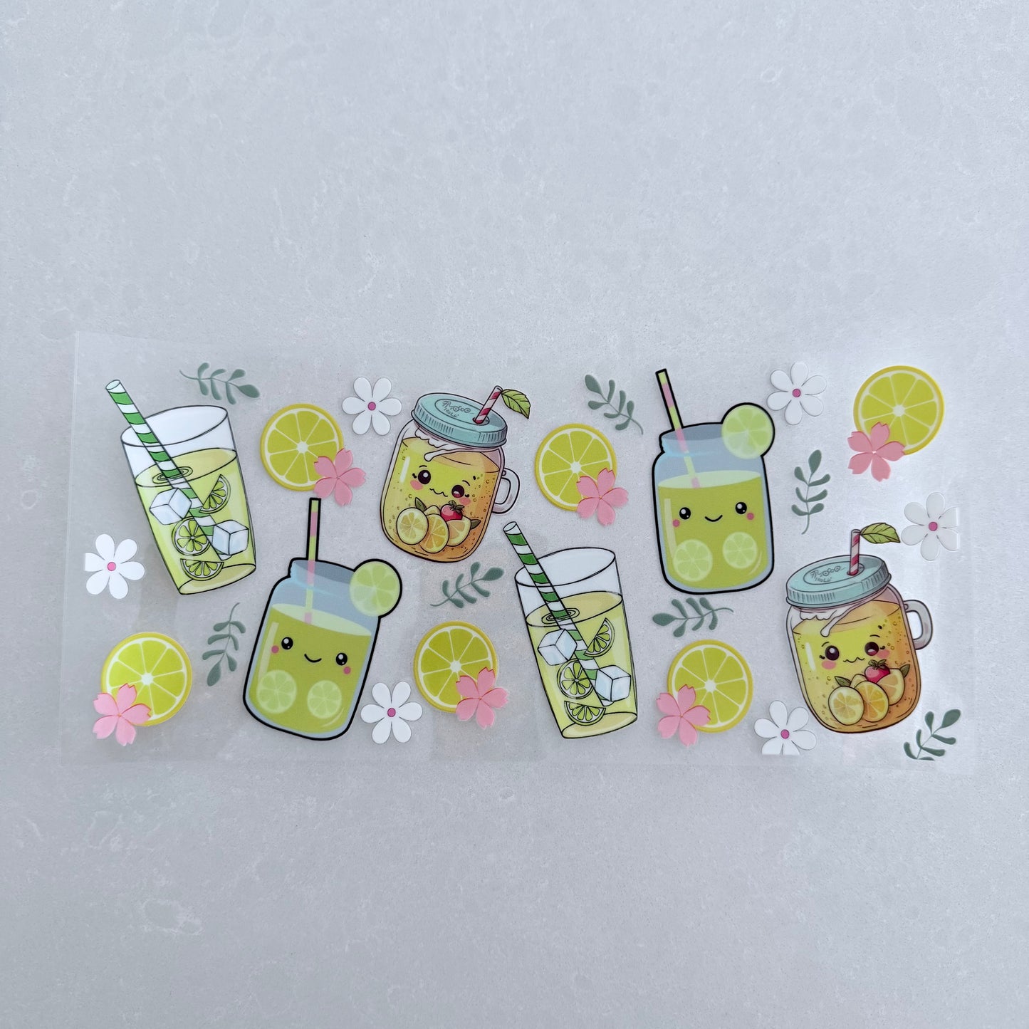 Single Sided UV DTF Wrap 16oz Tumbler Transfer (24cm x 11cm) lemon drink