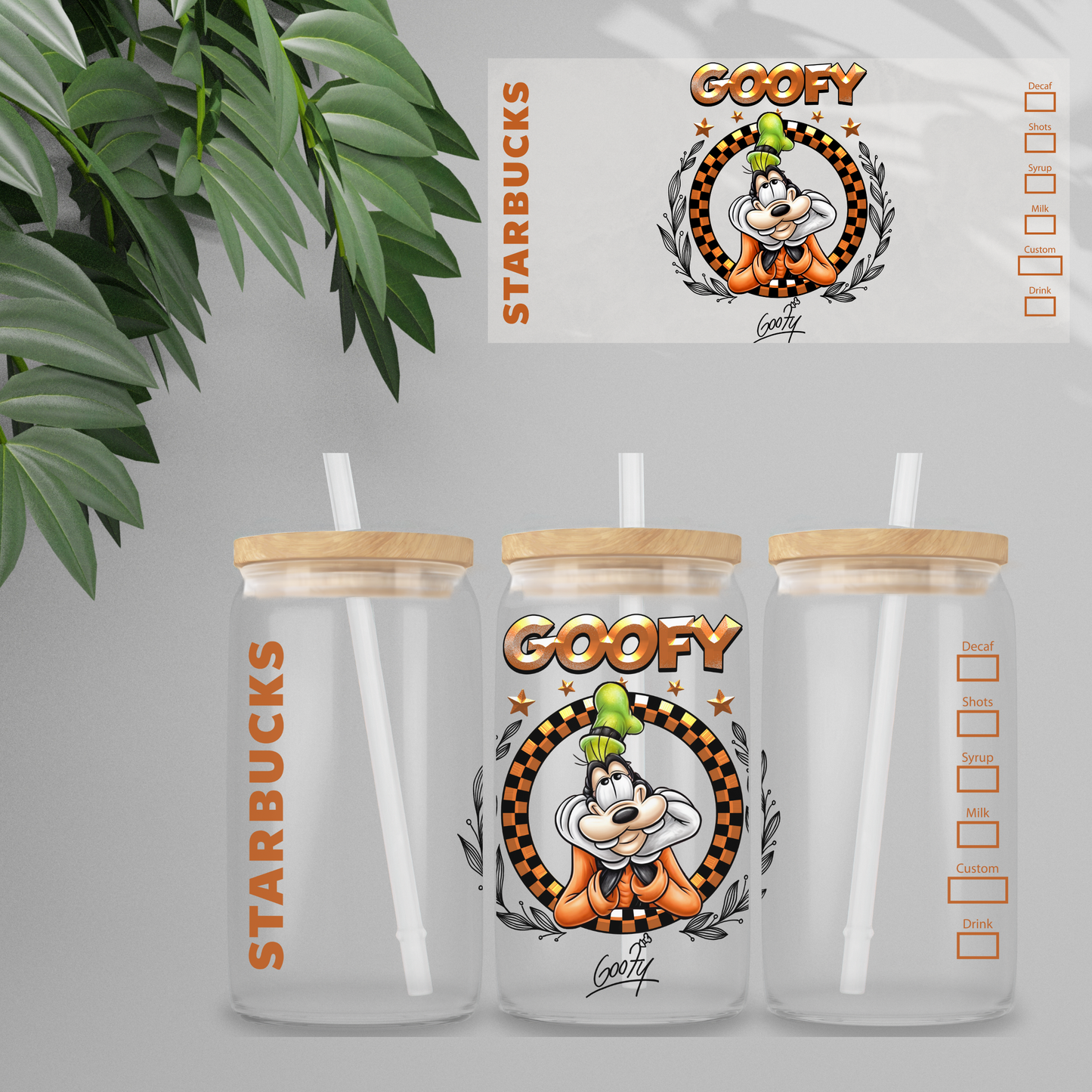 Double Sided UV DTF Wrap 16oz Tumbler Transfer (24cm x 11cm) Design 89