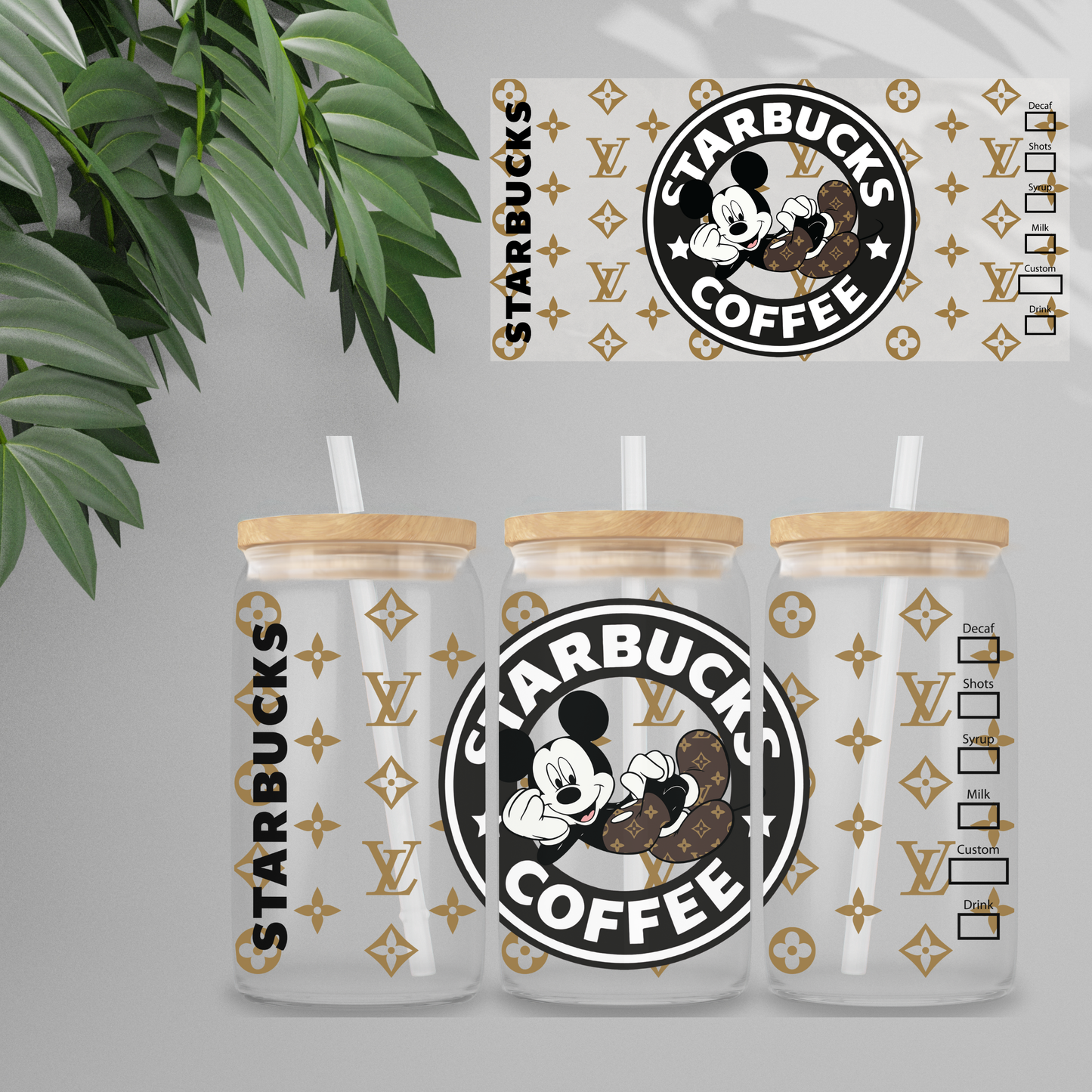 Double Sided UV DTF Wrap 16oz Tumbler Transfer (24cm x 11cm) Design 92